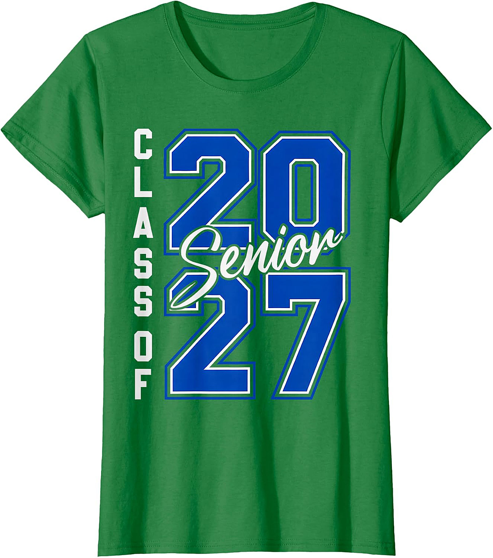 Senior Class of 2027 T-Shirt - Blue & White Graduation Tee