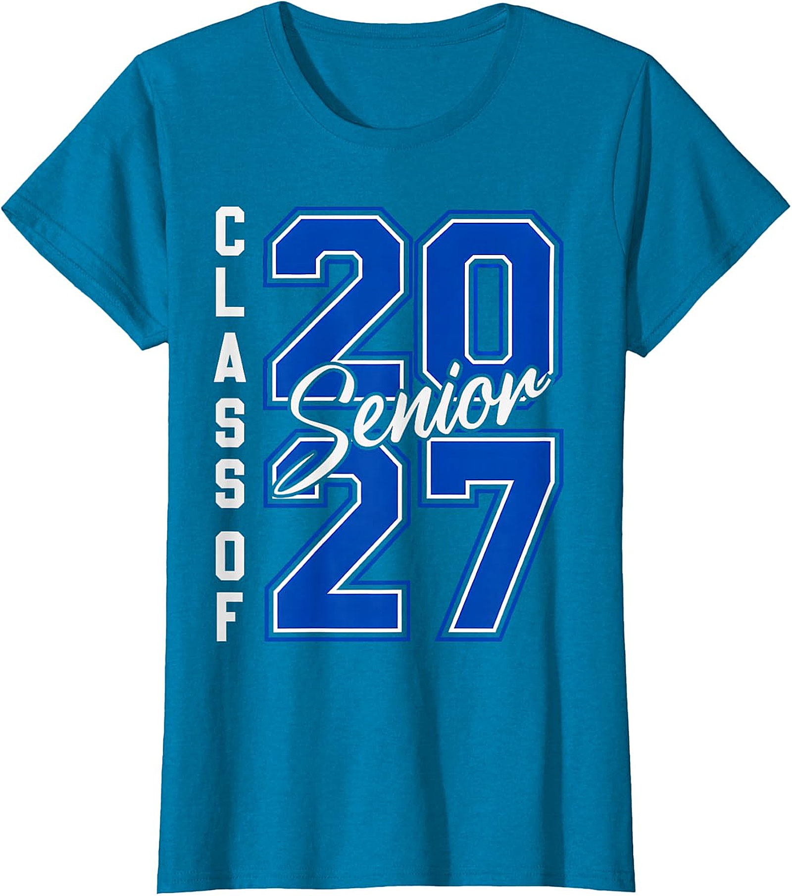 Senior Class of 2027 T-Shirt - Blue & White Graduation Tee