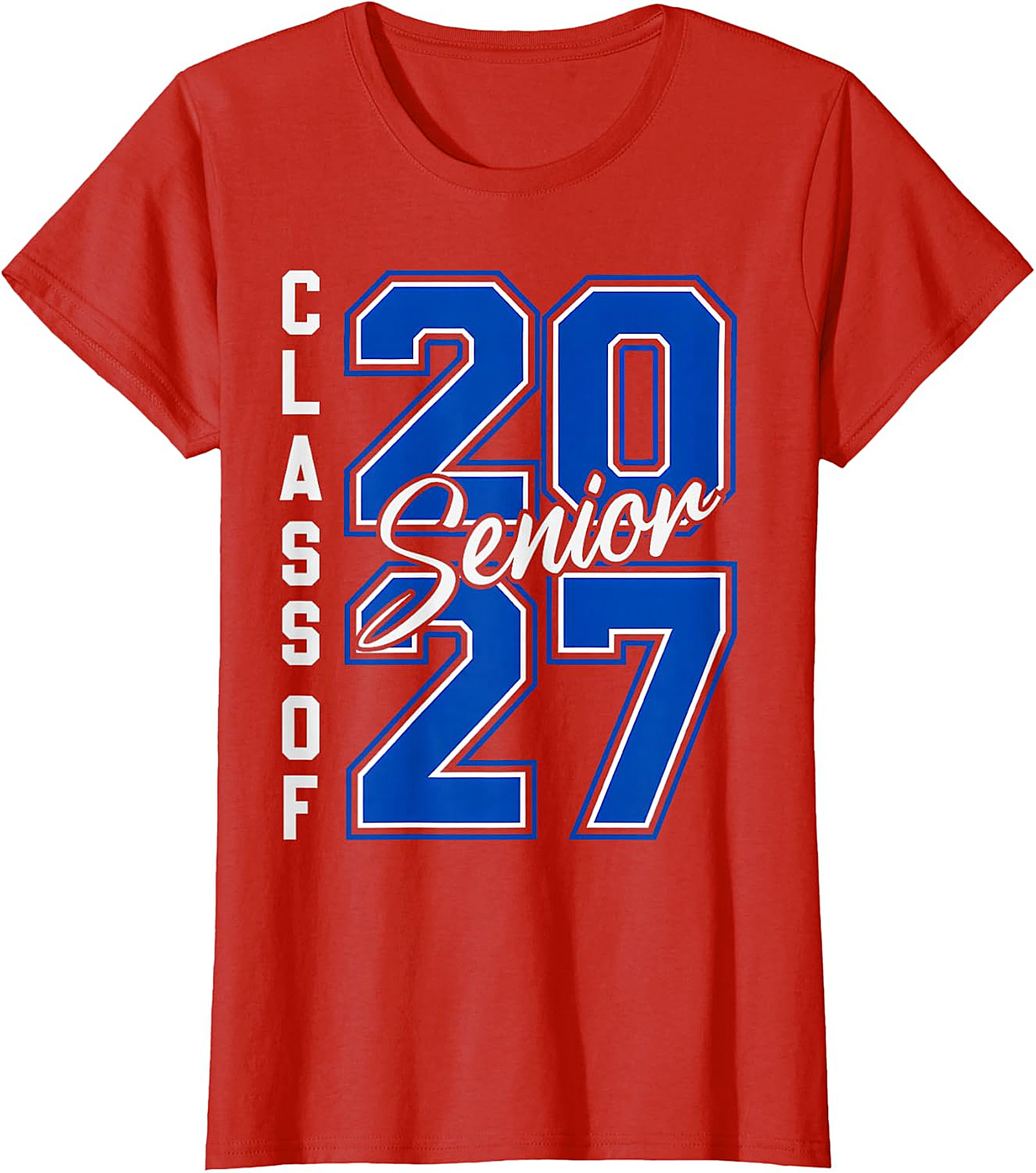Senior Class of 2027 T-Shirt - Blue & White Graduation Tee