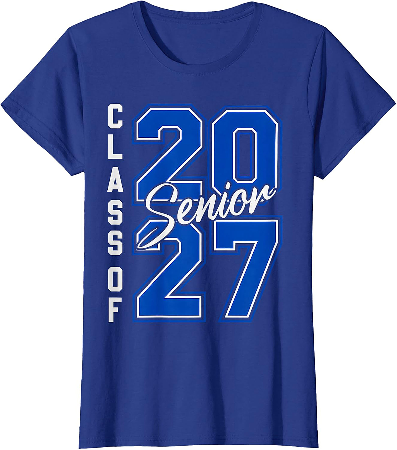 Senior Class of 2027 T-Shirt - Blue & White Graduation Tee