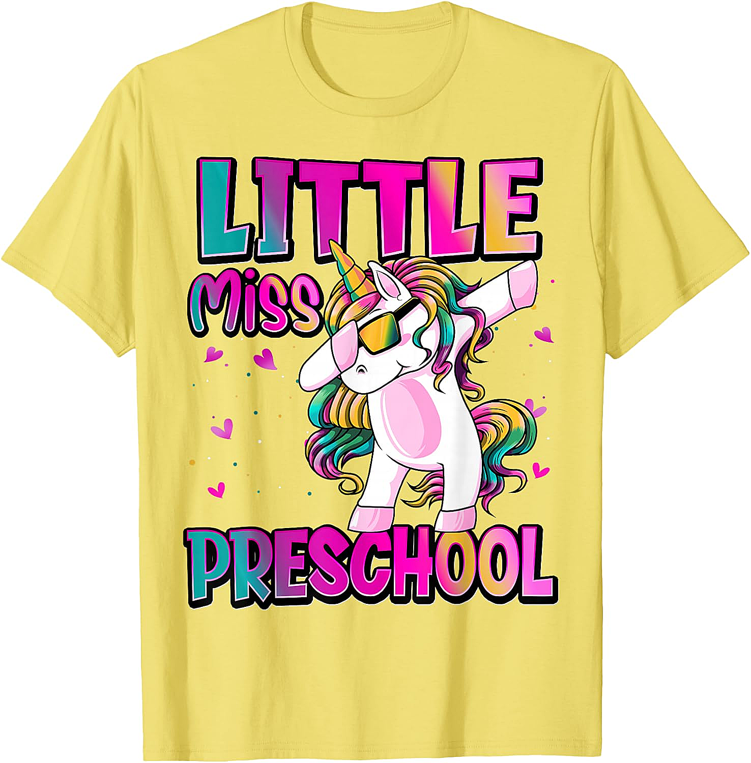 Little Miss Preschool Unicorn T-Shirt Back to School Girls Tee