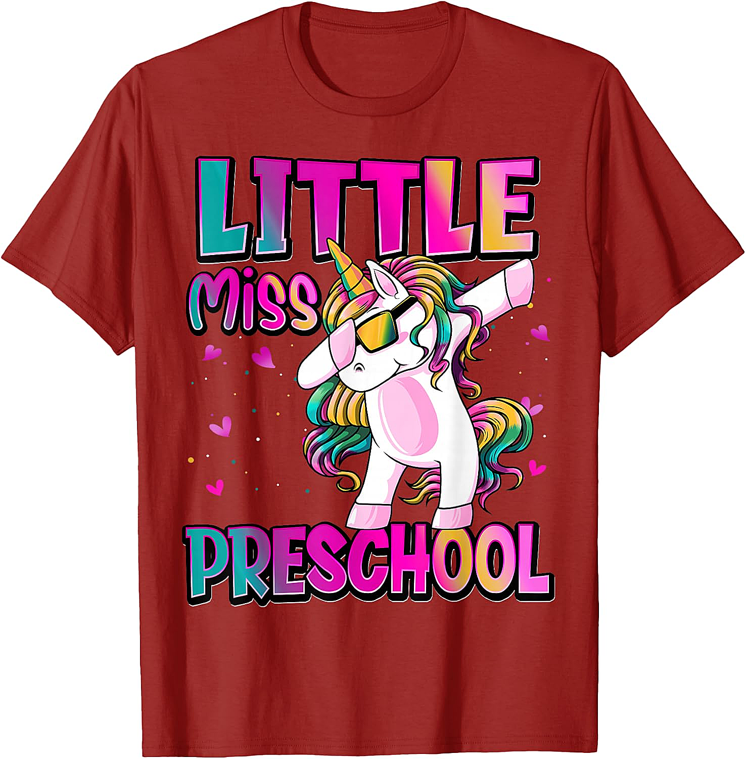 Little Miss Preschool Unicorn T-Shirt Back to School Girls Tee