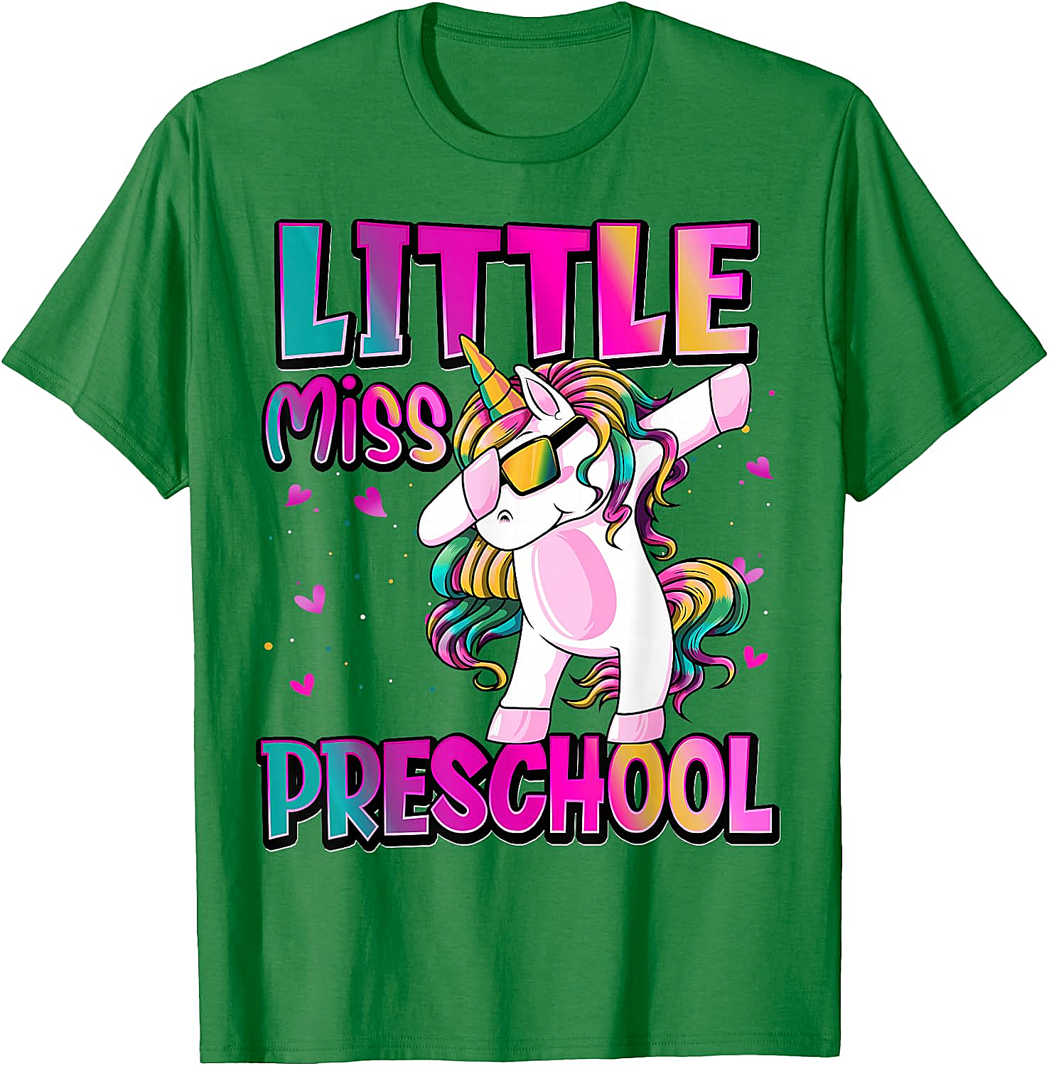Little Miss Preschool Unicorn T-Shirt Back to School Girls Tee