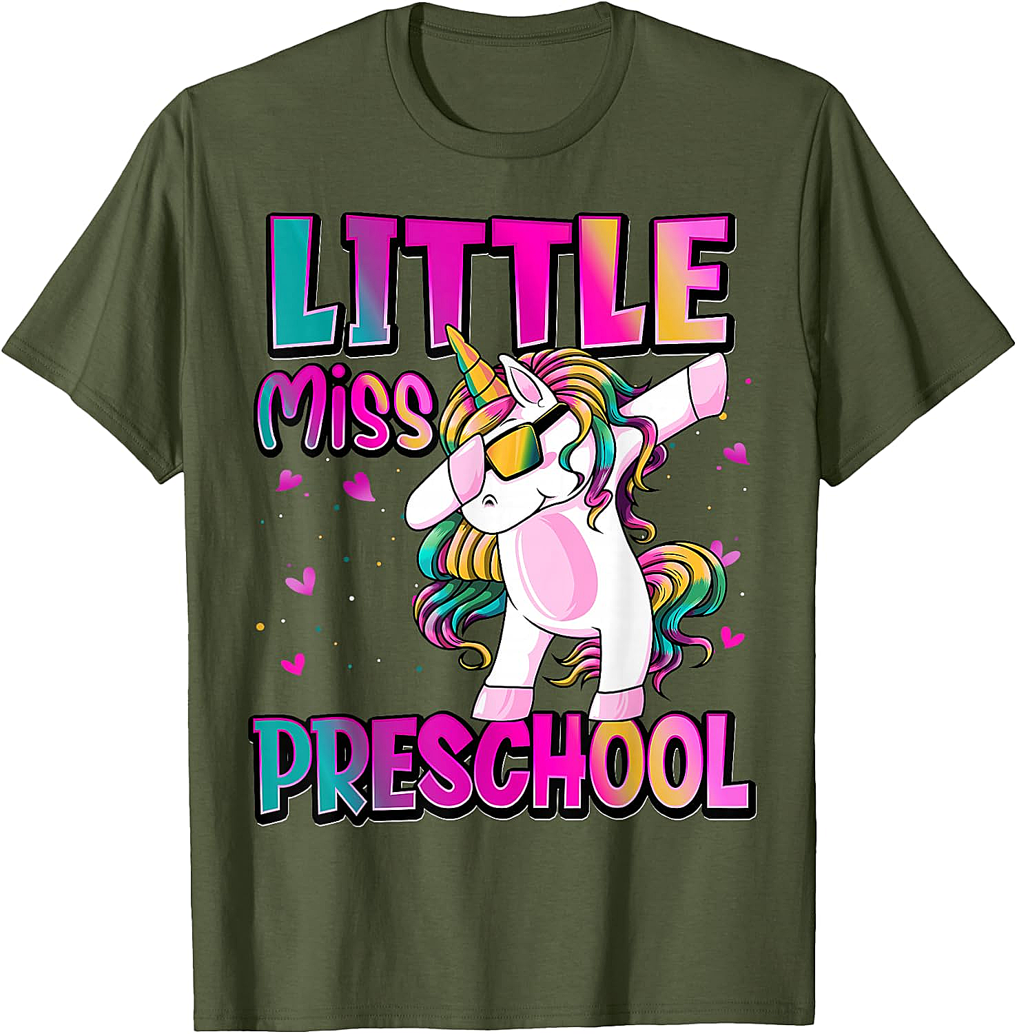 Little Miss Preschool Unicorn T-Shirt Back to School Girls Tee