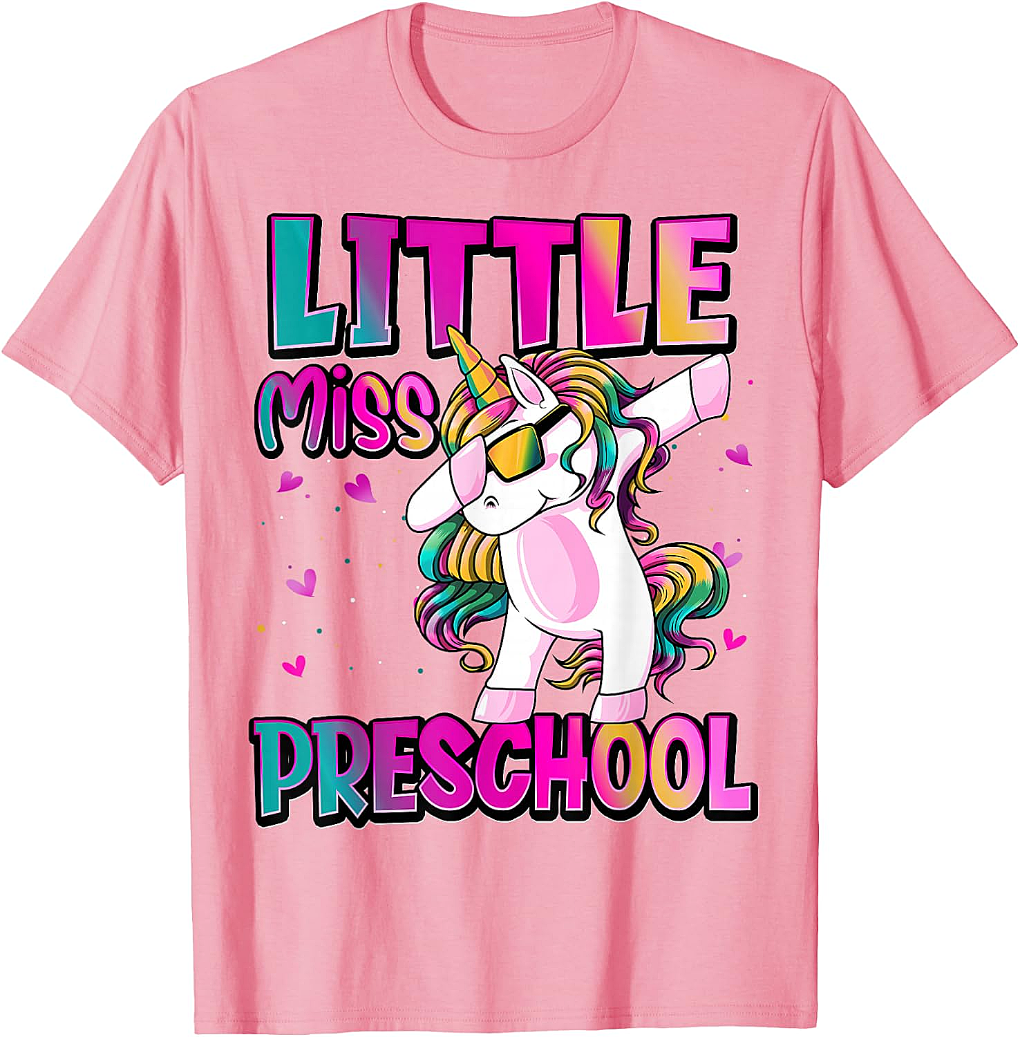 Little Miss Preschool Unicorn T-Shirt Back to School Girls Tee