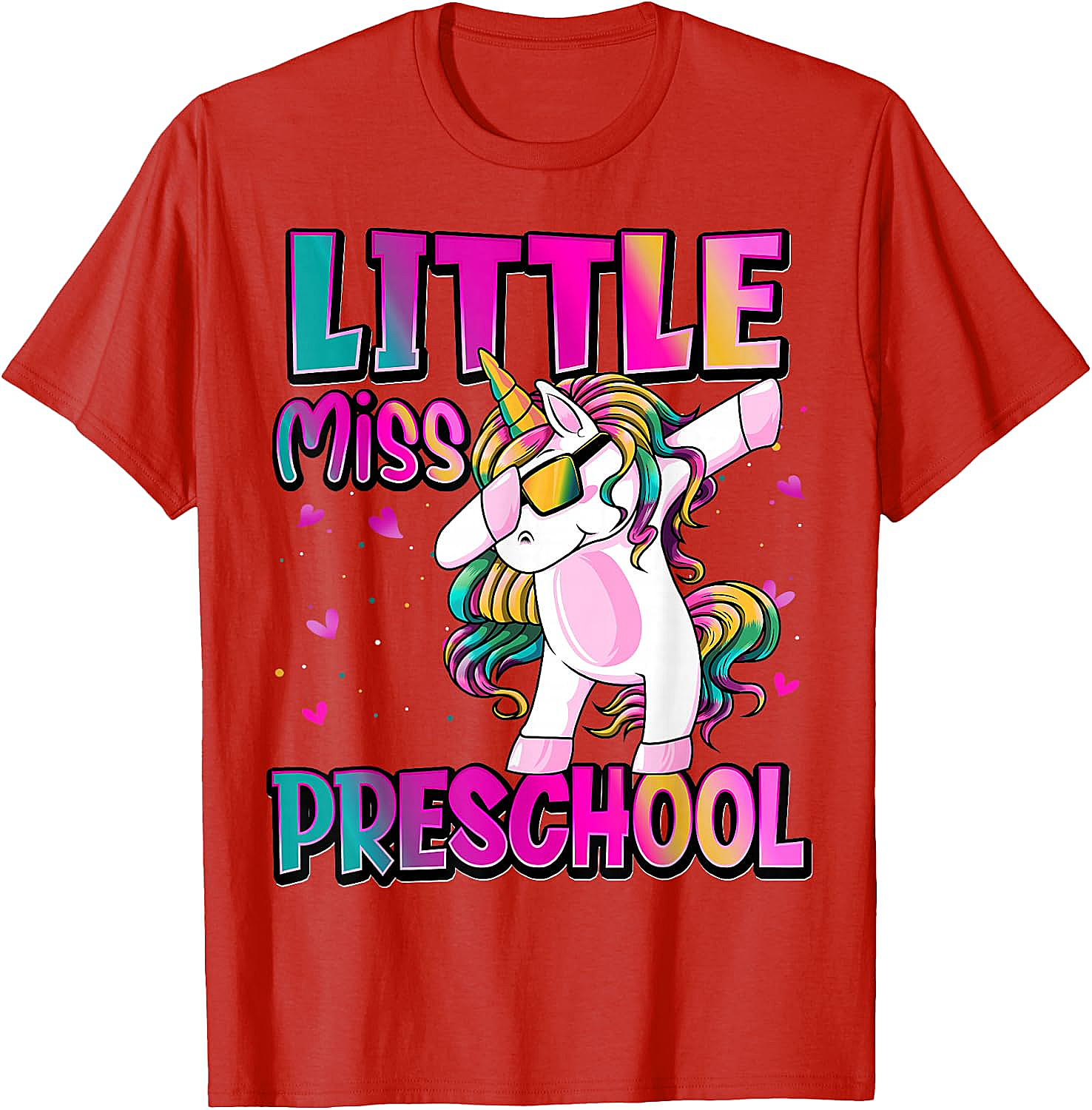 Little Miss Preschool Unicorn T-Shirt Back to School Girls Tee