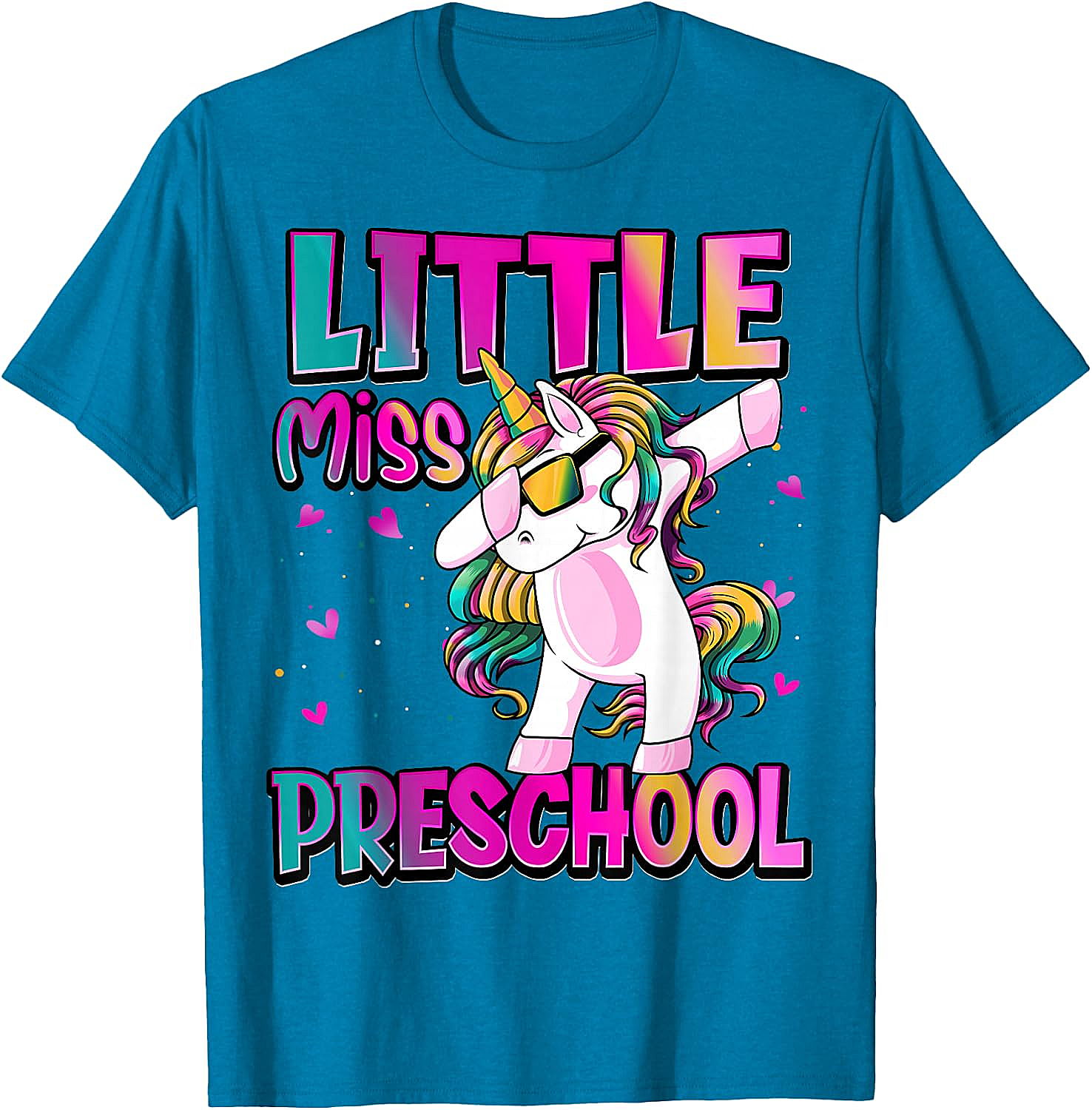 Little Miss Preschool Unicorn T-Shirt Back to School Girls Tee
