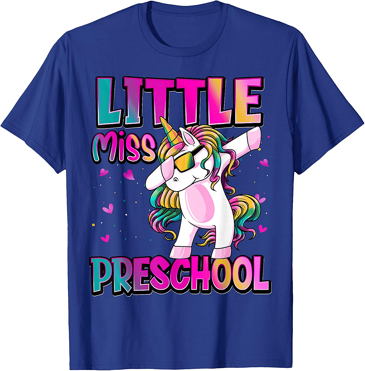 Little Miss Preschool Unicorn T-Shirt Back to School Girls Tee