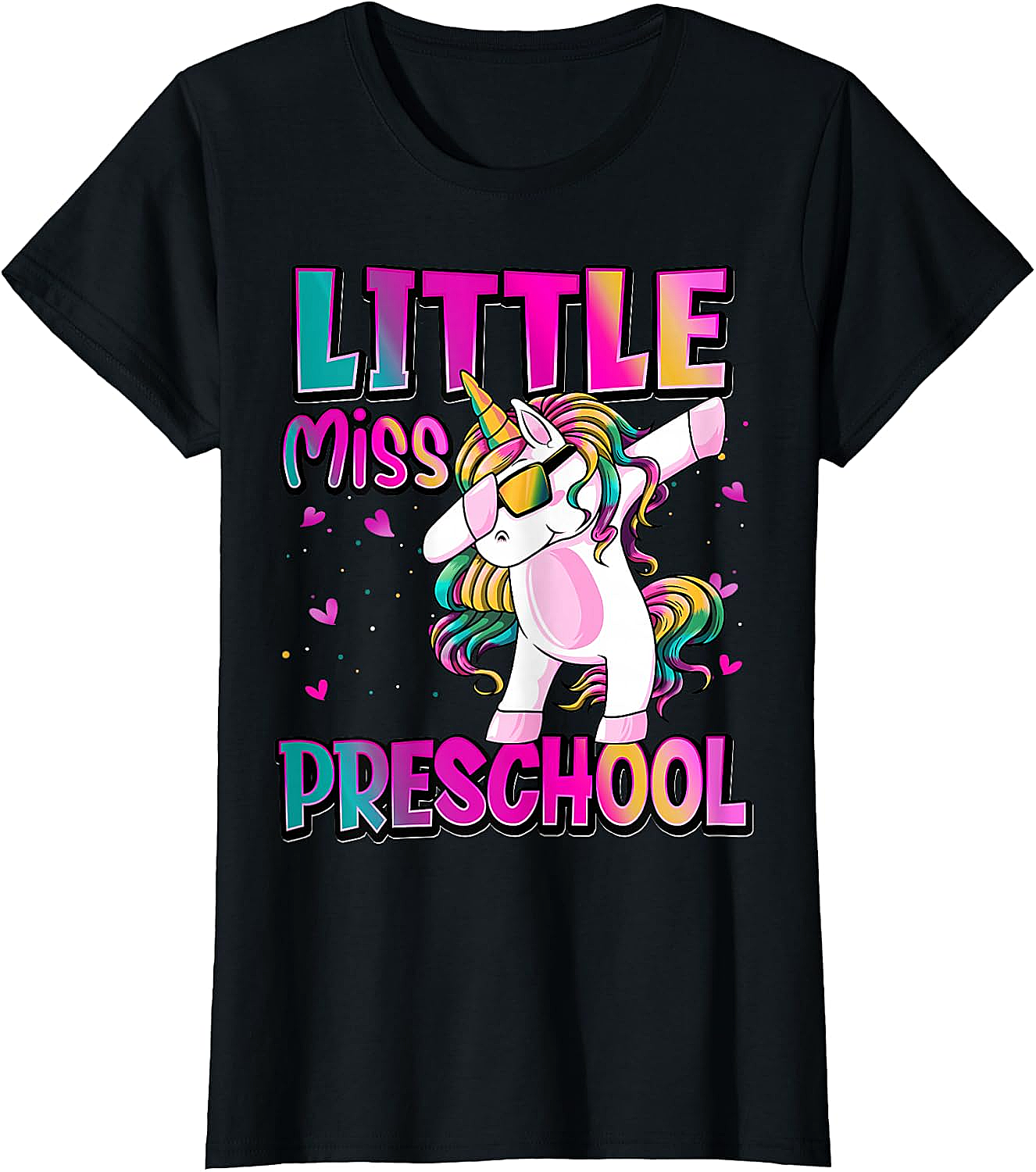 Little Miss Preschool Unicorn T-Shirt Back to School Girls Tee