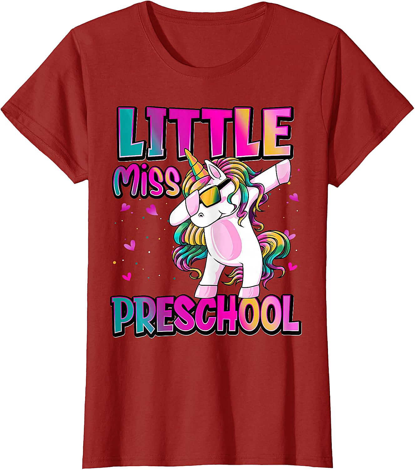 Little Miss Preschool Unicorn T-Shirt Back to School Girls Tee