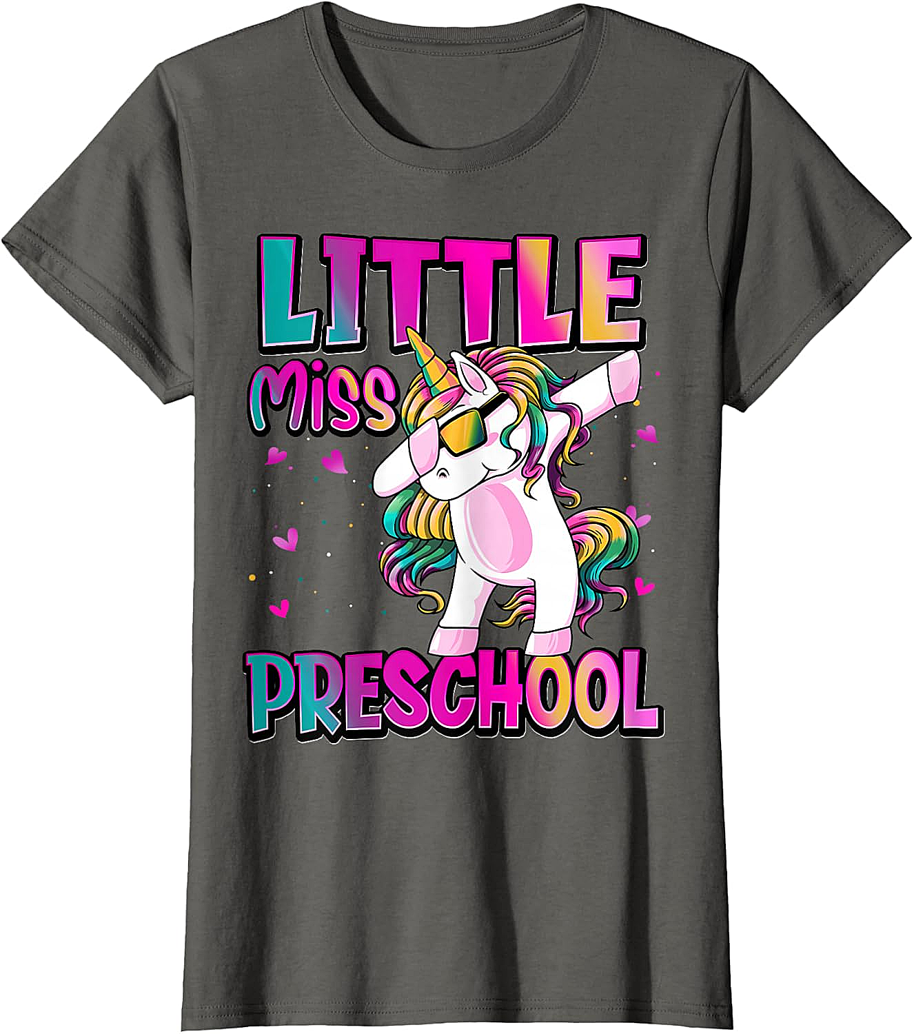Little Miss Preschool Unicorn T-Shirt Back to School Girls Tee