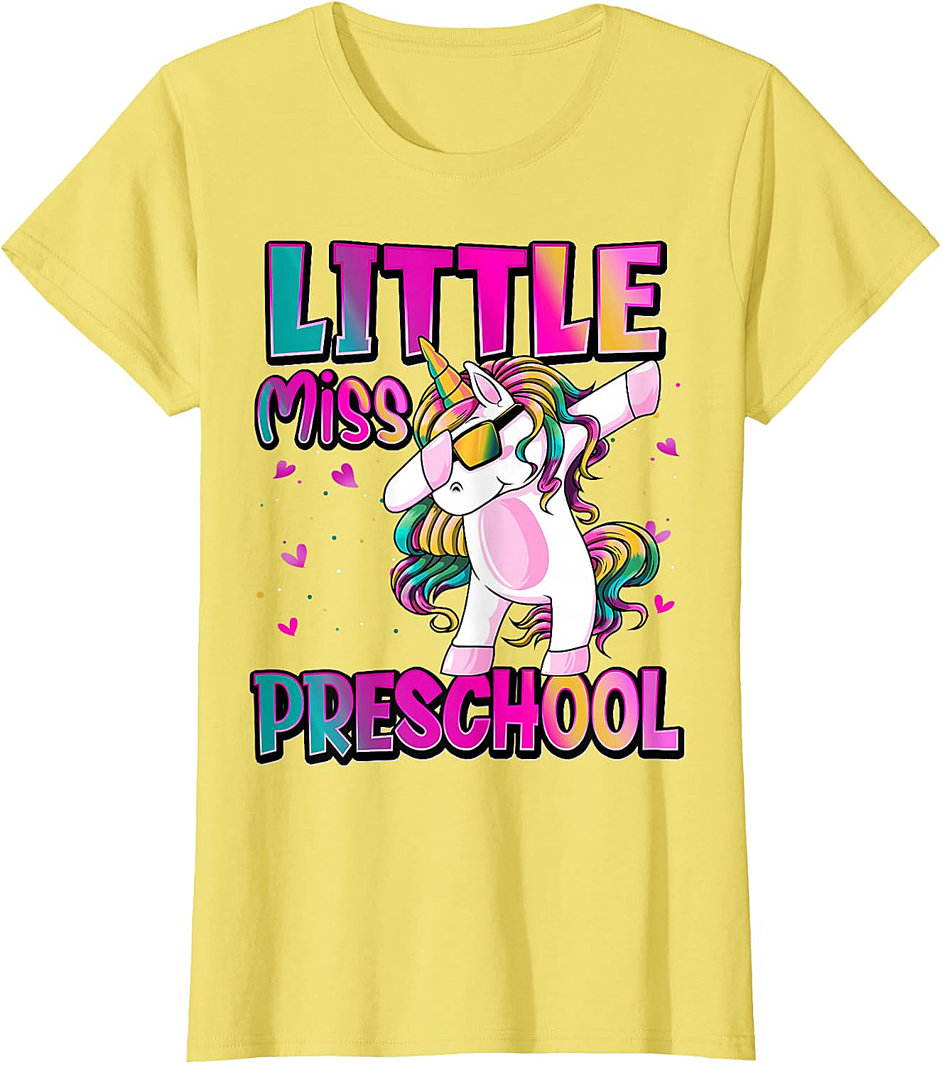 Little Miss Preschool Unicorn T-Shirt Back to School Girls Tee