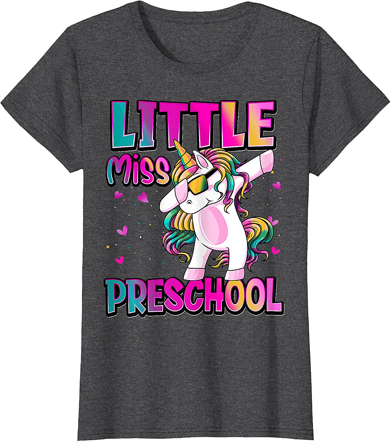 Little Miss Preschool Unicorn T-Shirt Back to School Girls Tee