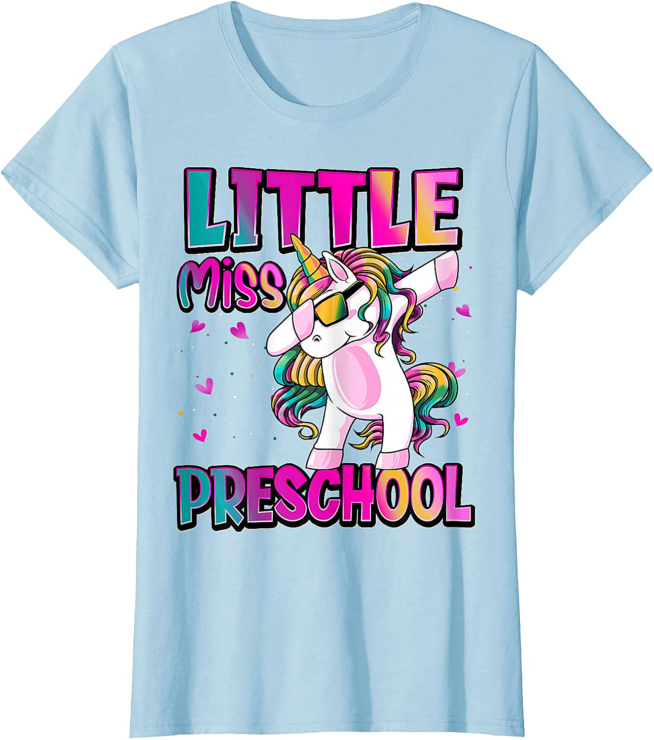Little Miss Preschool Unicorn T-Shirt Back to School Girls Tee