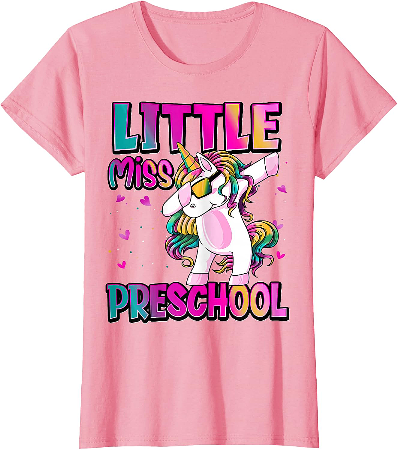 Little Miss Preschool Unicorn T-Shirt Back to School Girls Tee