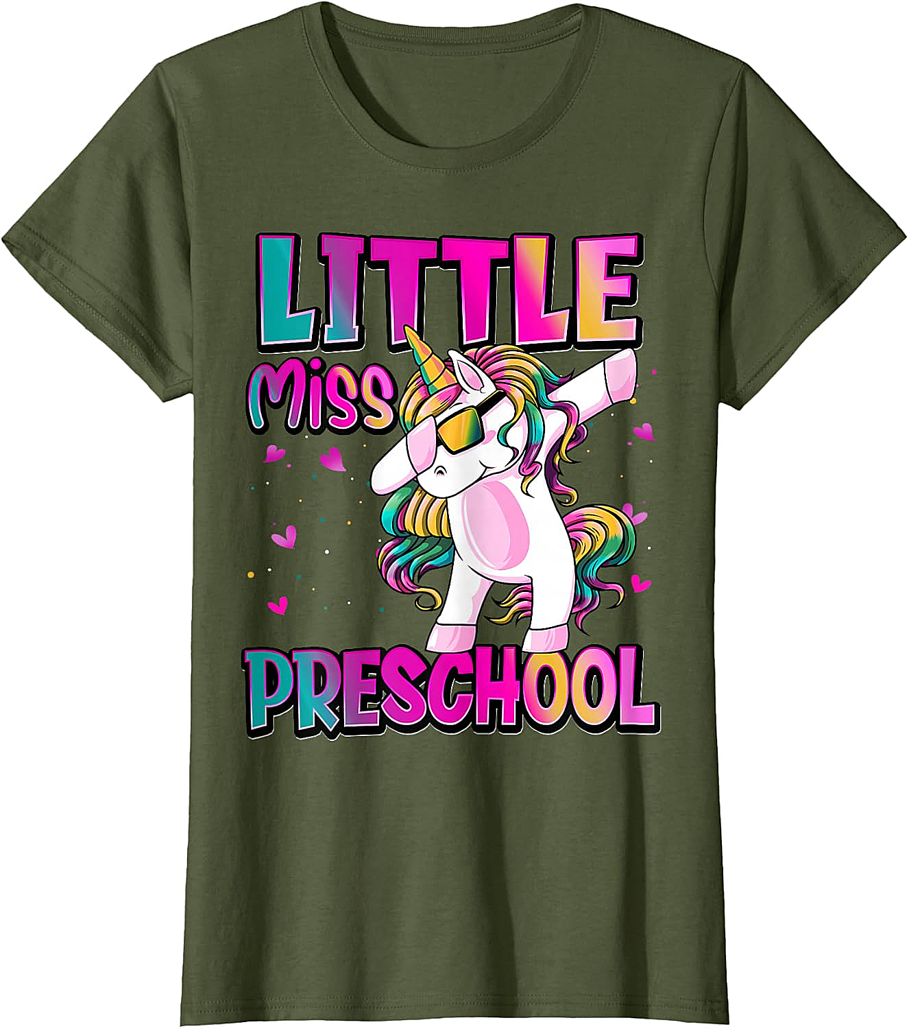 Little Miss Preschool Unicorn T-Shirt Back to School Girls Tee