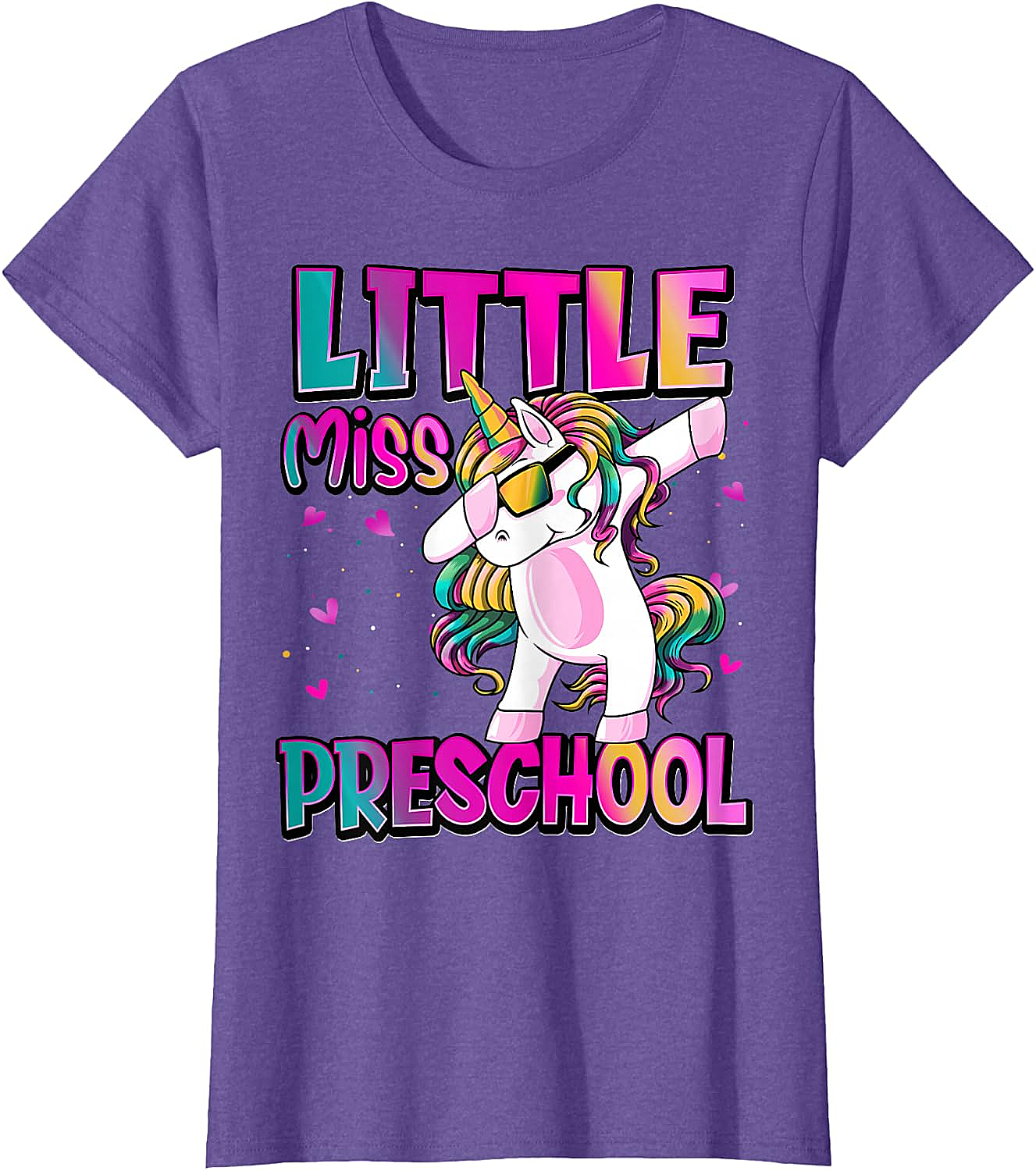 Little Miss Preschool Unicorn T-Shirt Back to School Girls Tee