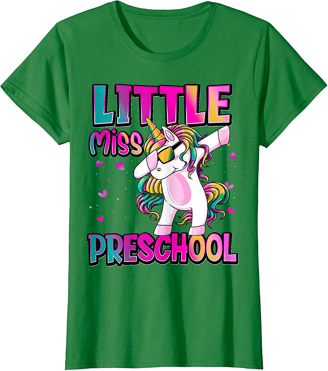 Little Miss Preschool Unicorn T-Shirt Back to School Girls Tee