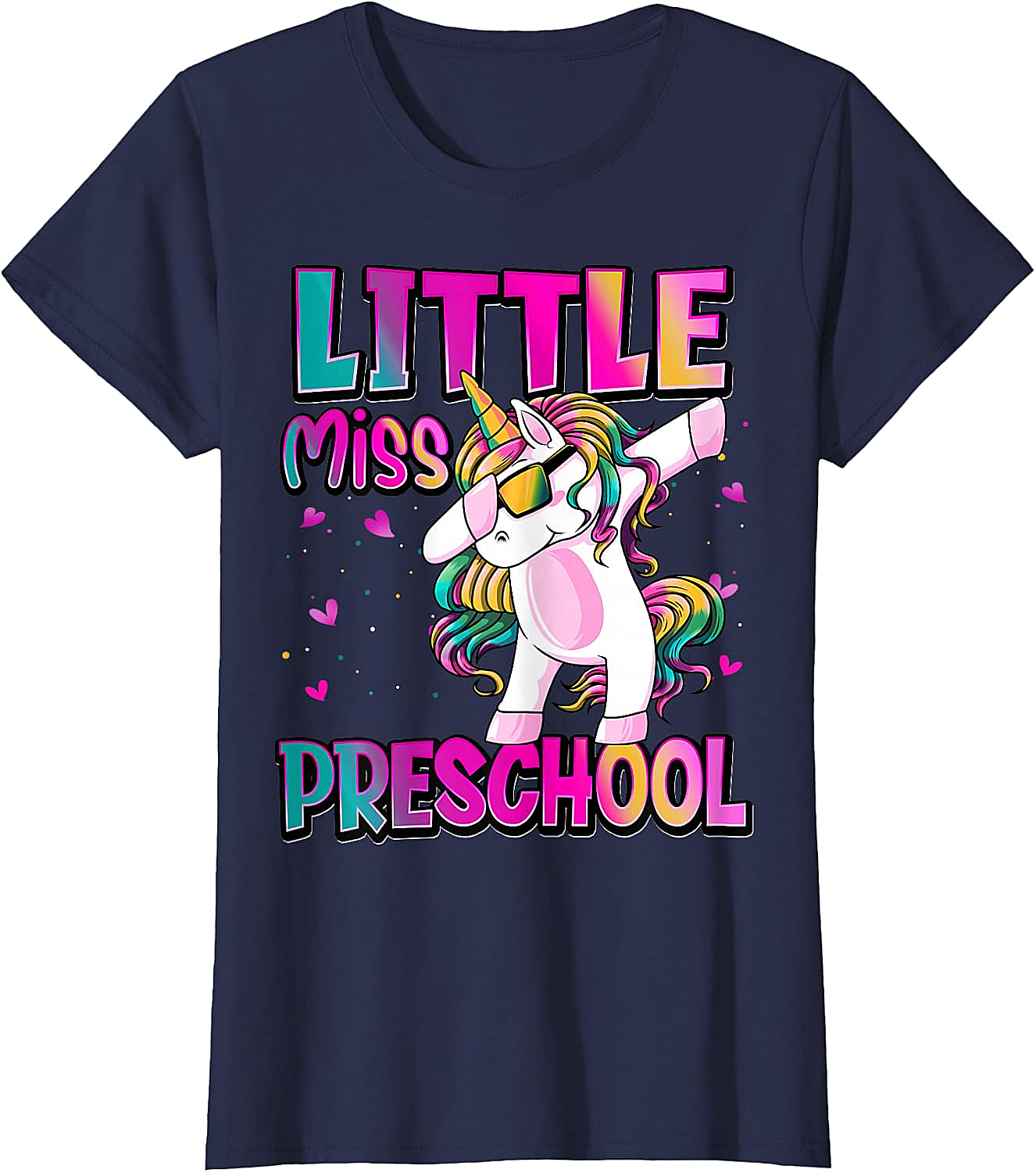 Little Miss Preschool Unicorn T-Shirt Back to School Girls Tee