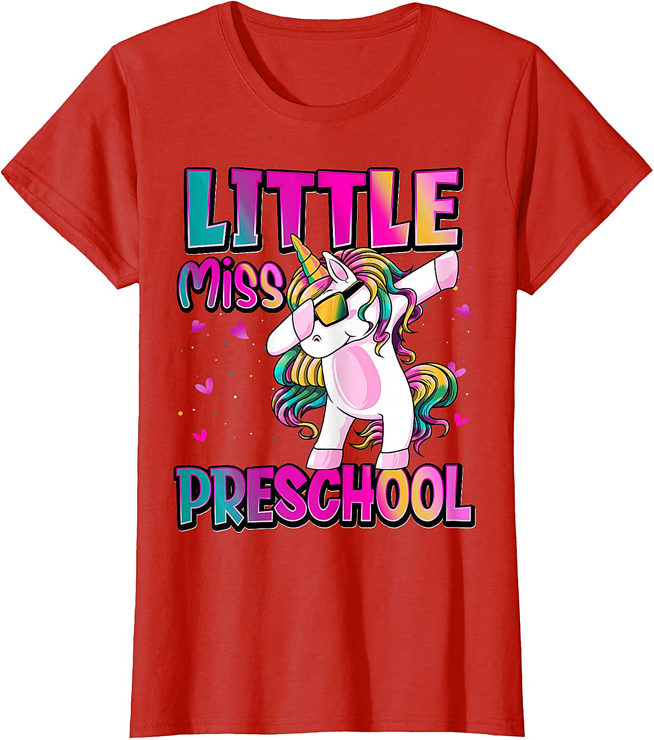 Little Miss Preschool Unicorn T-Shirt Back to School Girls Tee