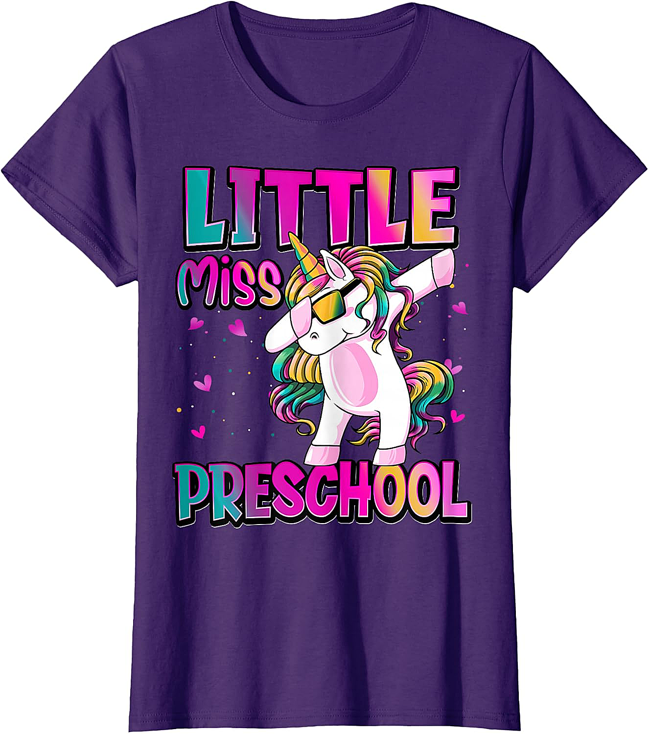 Little Miss Preschool Unicorn T-Shirt Back to School Girls Tee