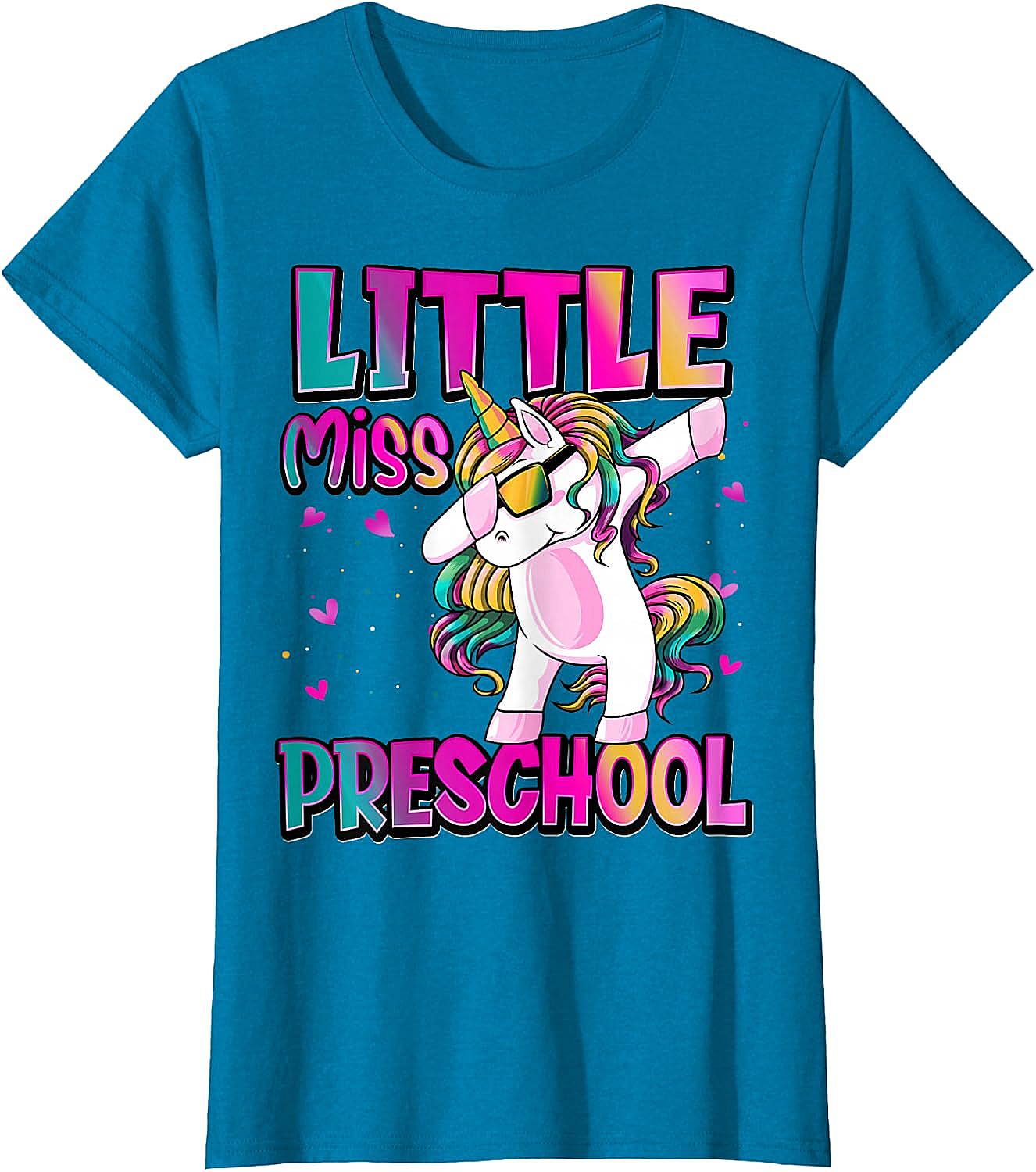 Little Miss Preschool Unicorn T-Shirt Back to School Girls Tee