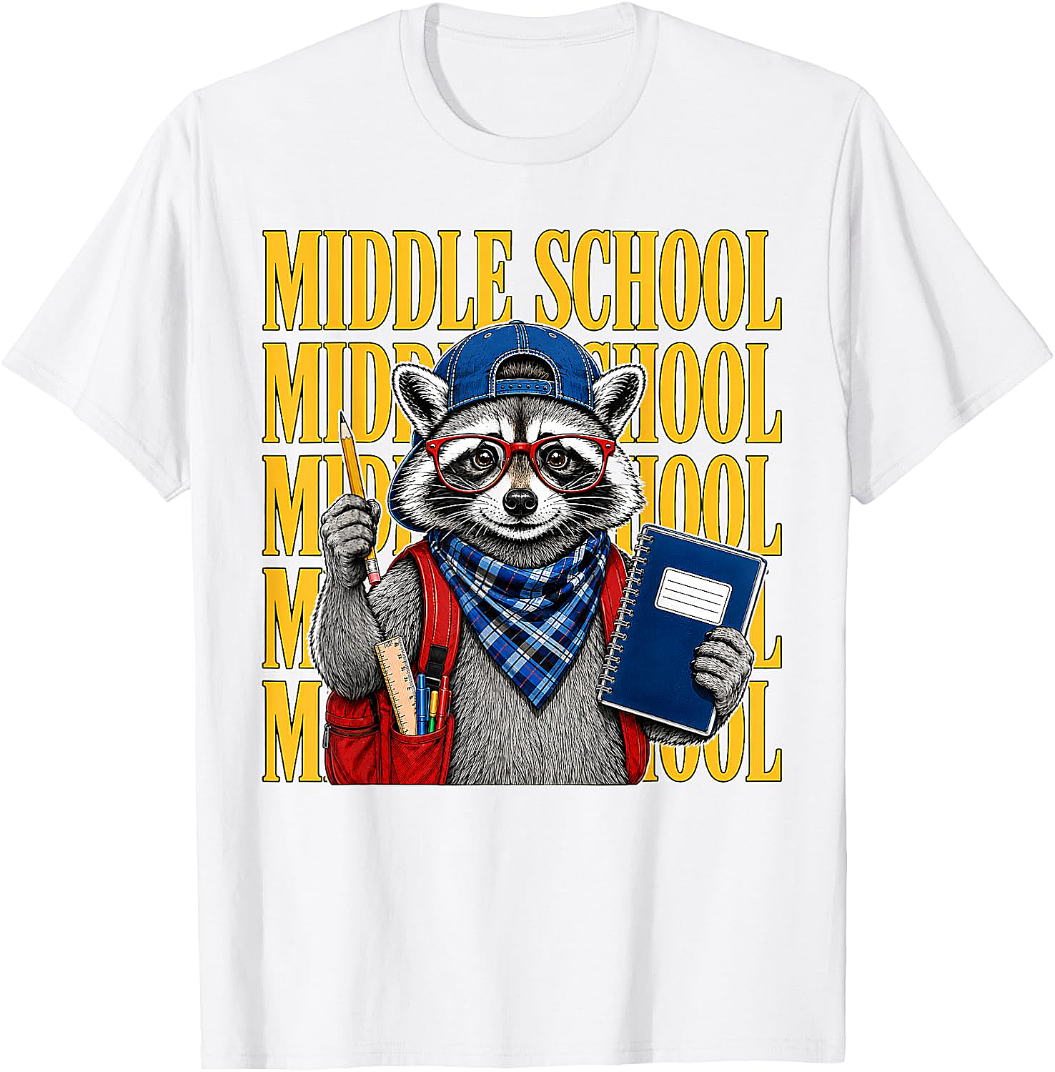 Middle School Raccoon Student Tee Back to School Gift
