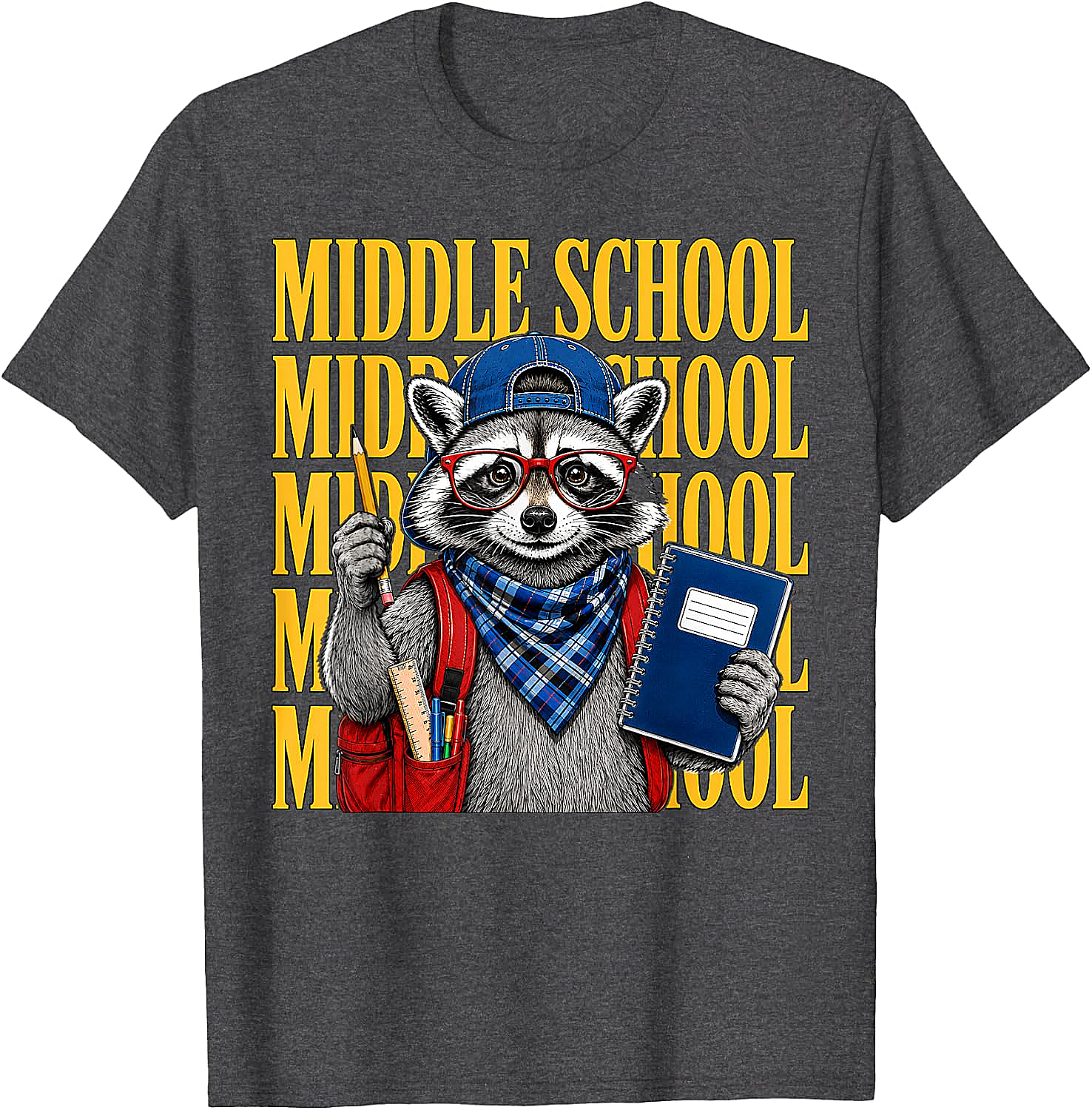Middle School Raccoon Student Tee Back to School Gift