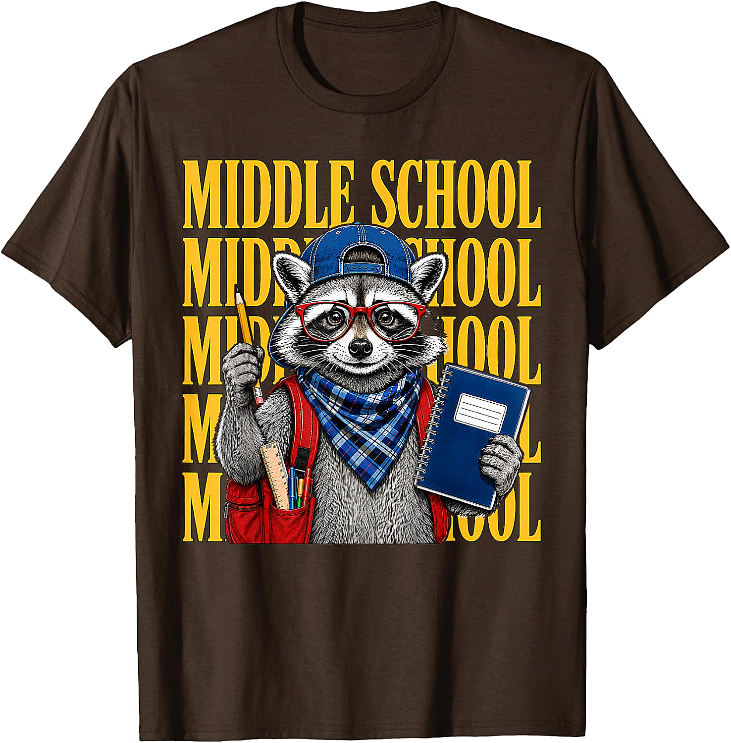 Middle School Raccoon Student Tee Back to School Gift