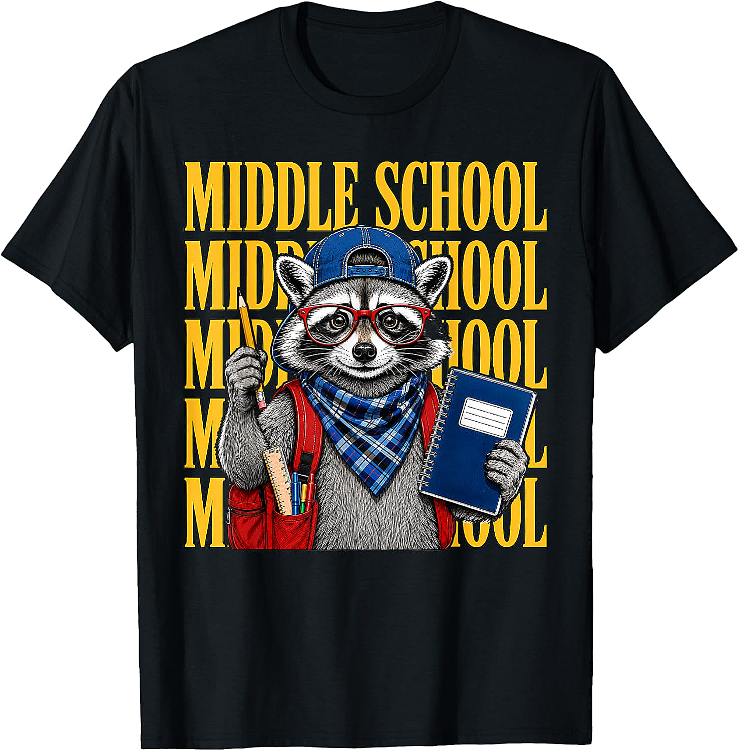 Middle School Raccoon Student Tee Back to School Gift