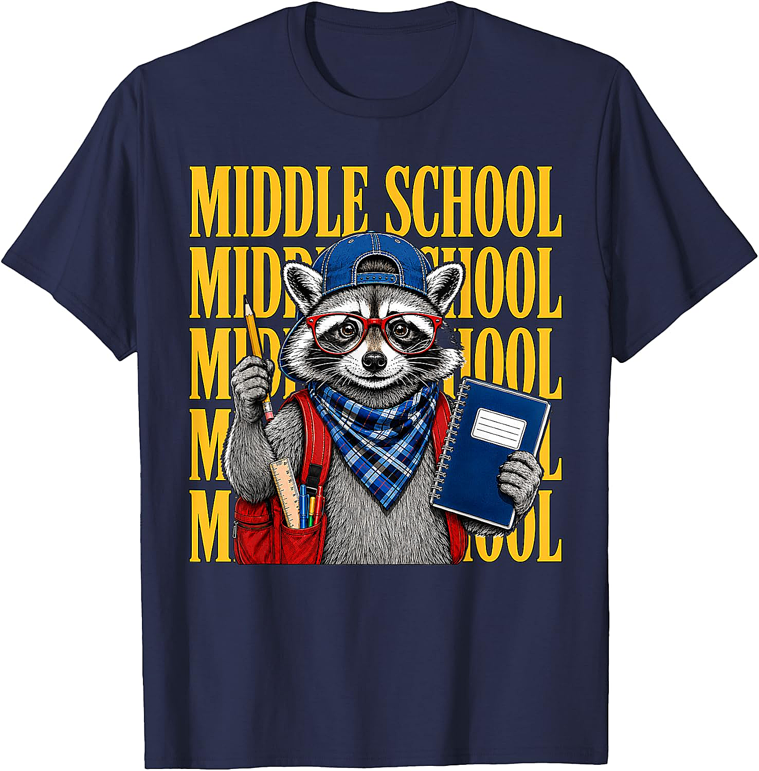 Middle School Raccoon Student Tee Back to School Gift