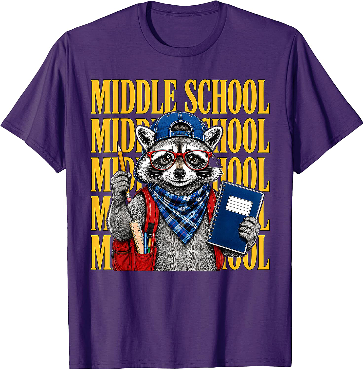 Middle School Raccoon Student Tee Back to School Gift