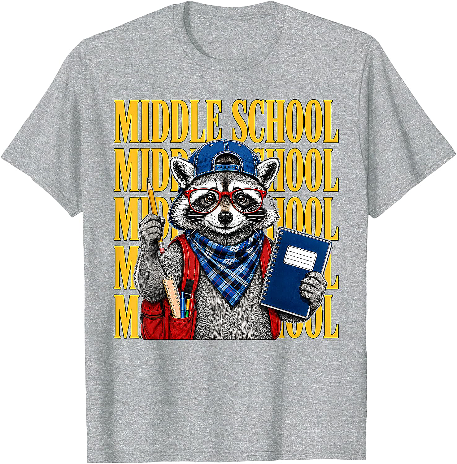 Middle School Raccoon Student Tee Back to School Gift