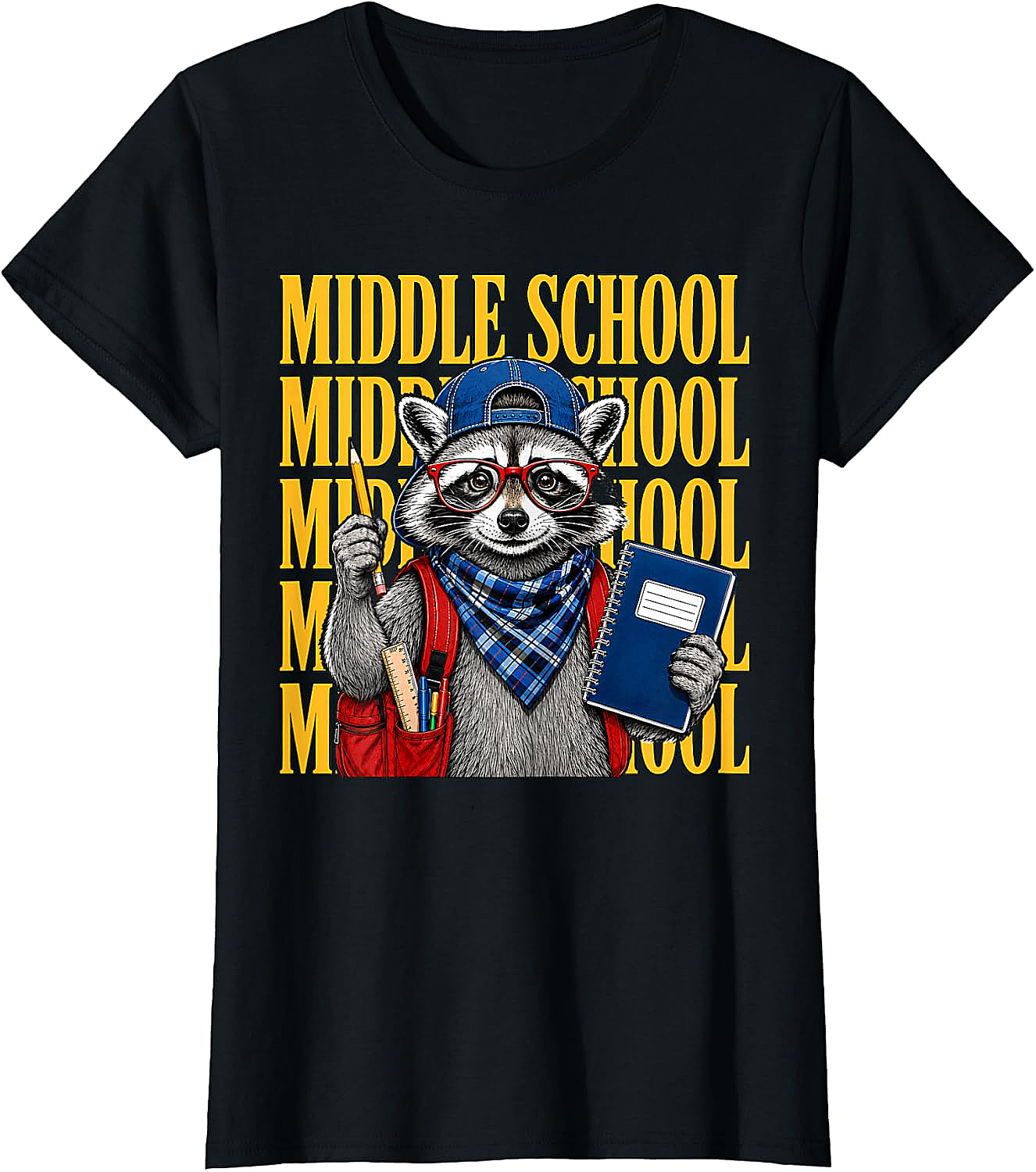 Middle School Raccoon Student Tee Back to School Gift