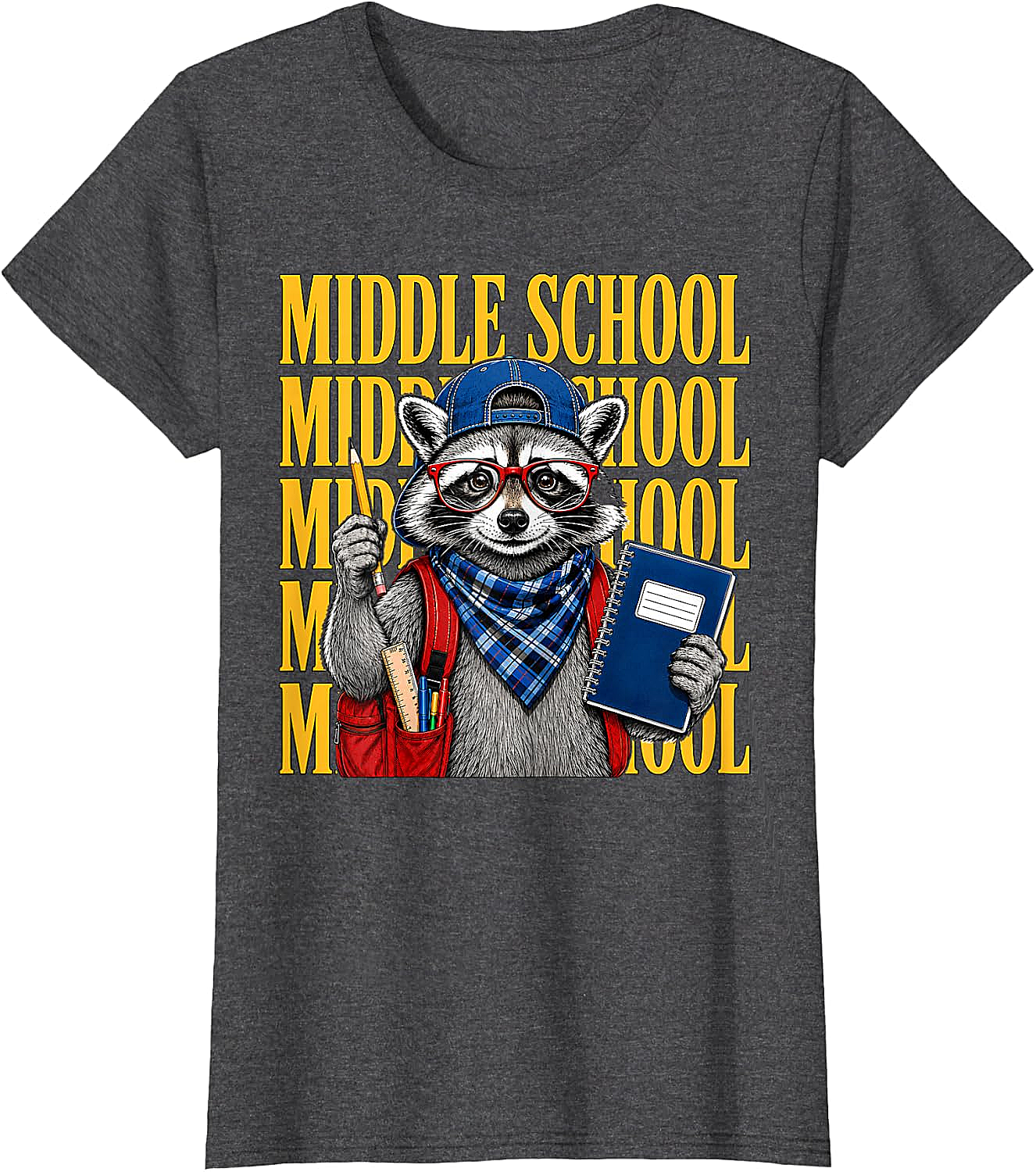 Middle School Raccoon Student Tee Back to School Gift