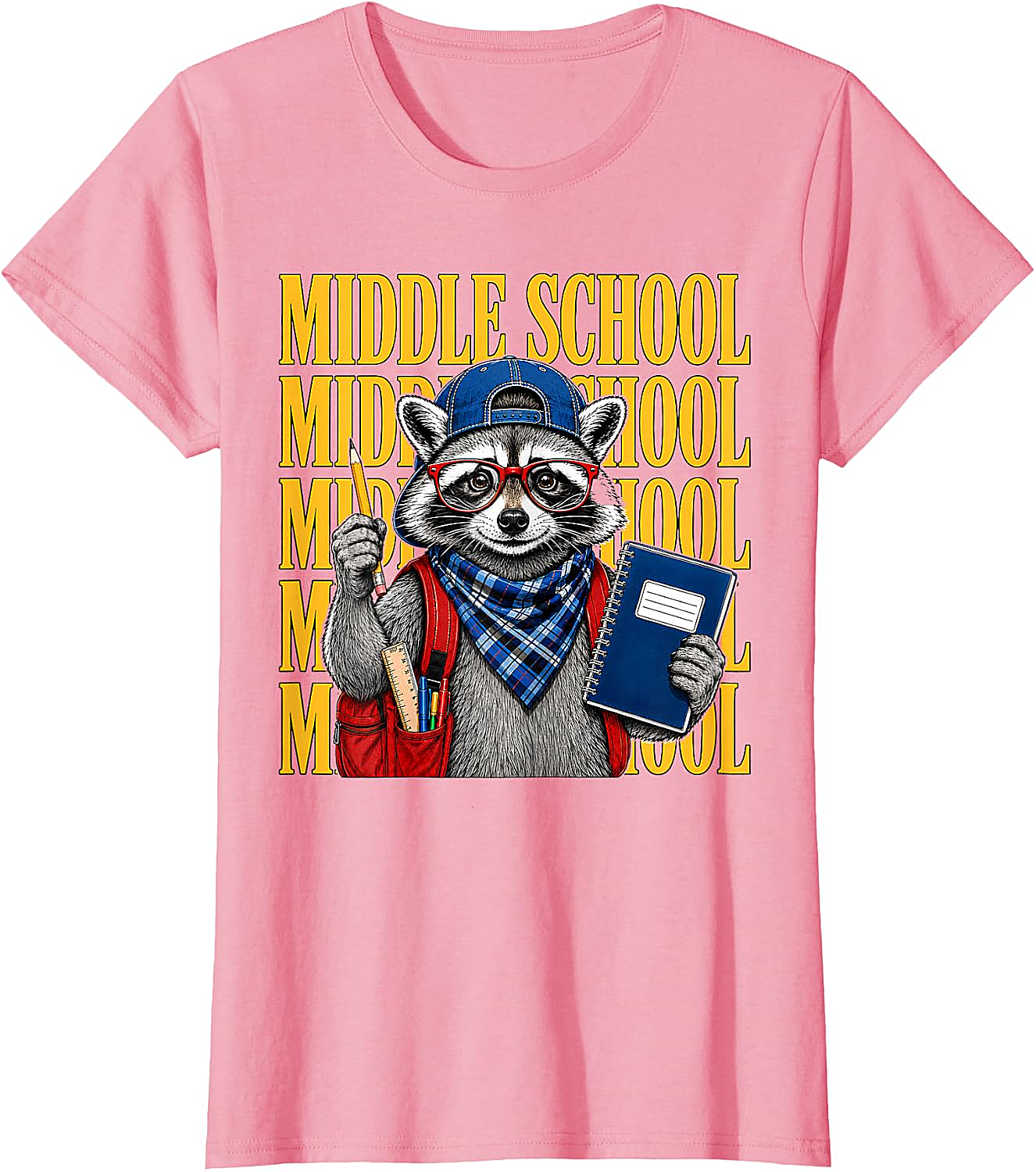 Middle School Raccoon Student Tee Back to School Gift