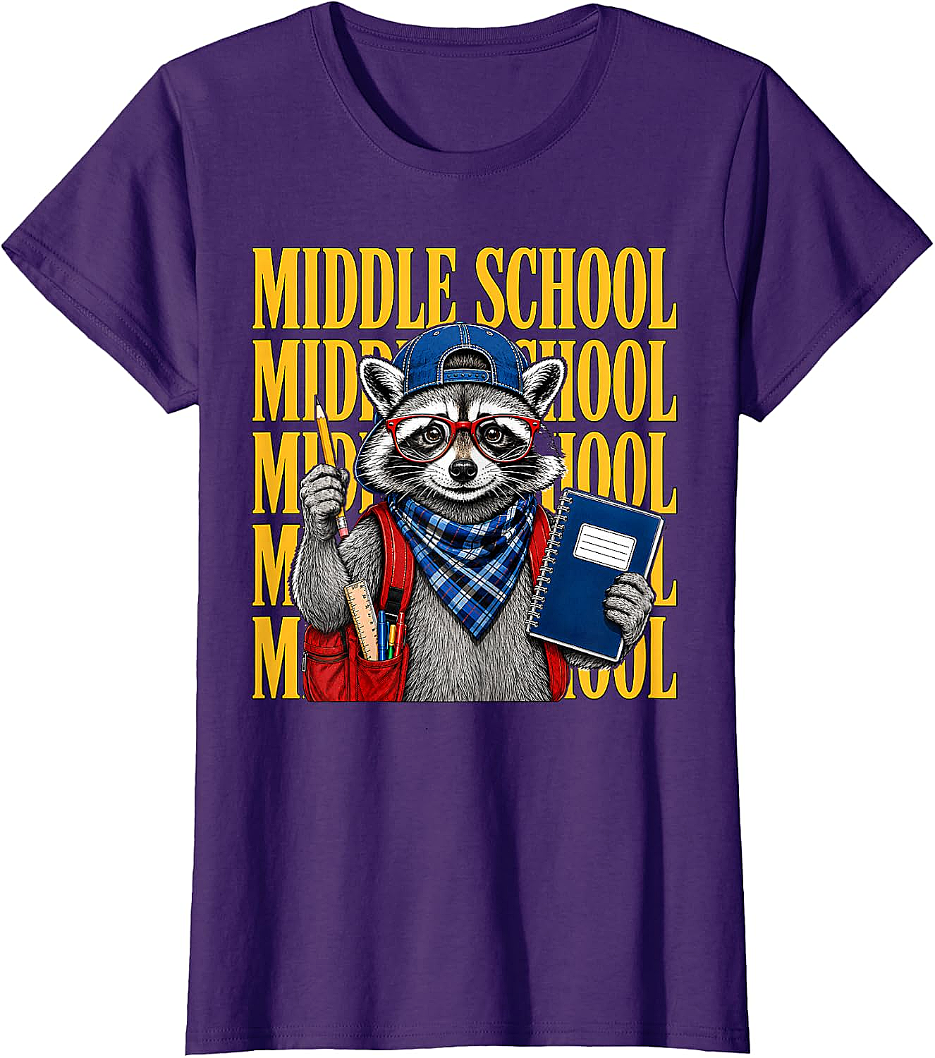 Middle School Raccoon Student Tee Back to School Gift