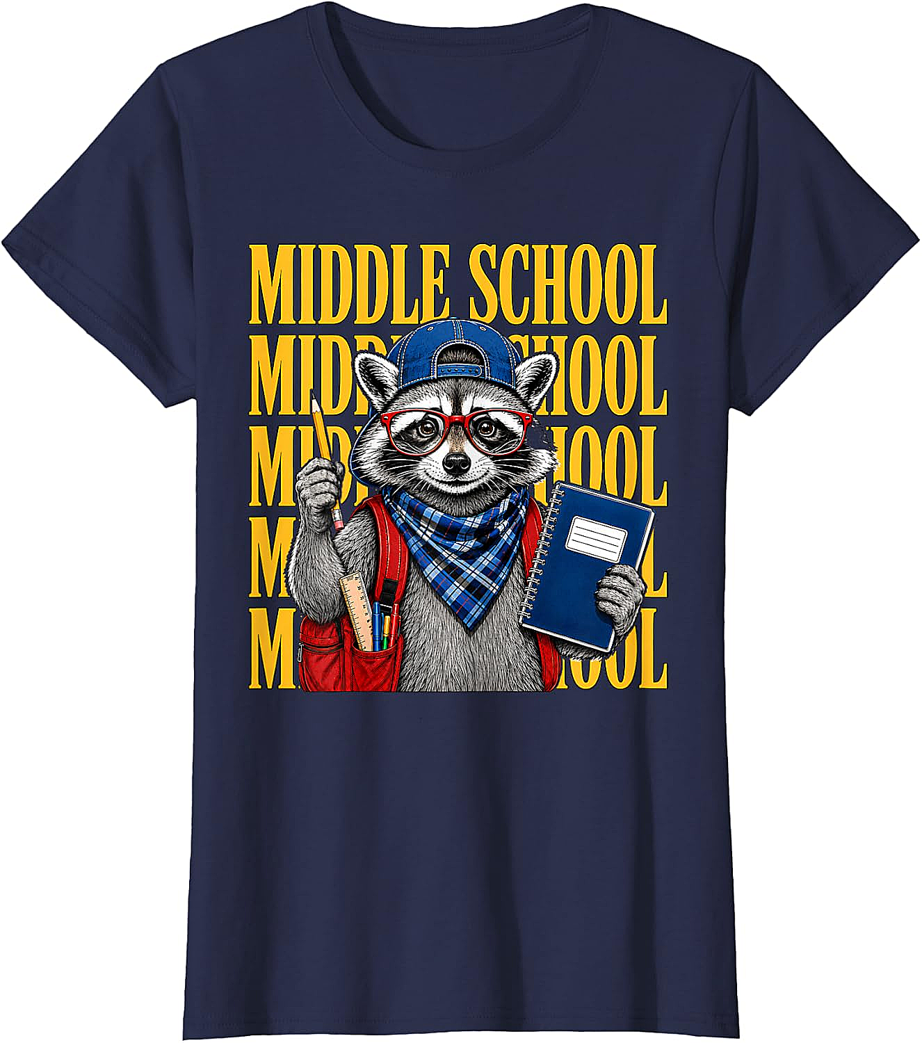 Middle School Raccoon Student Tee Back to School Gift
