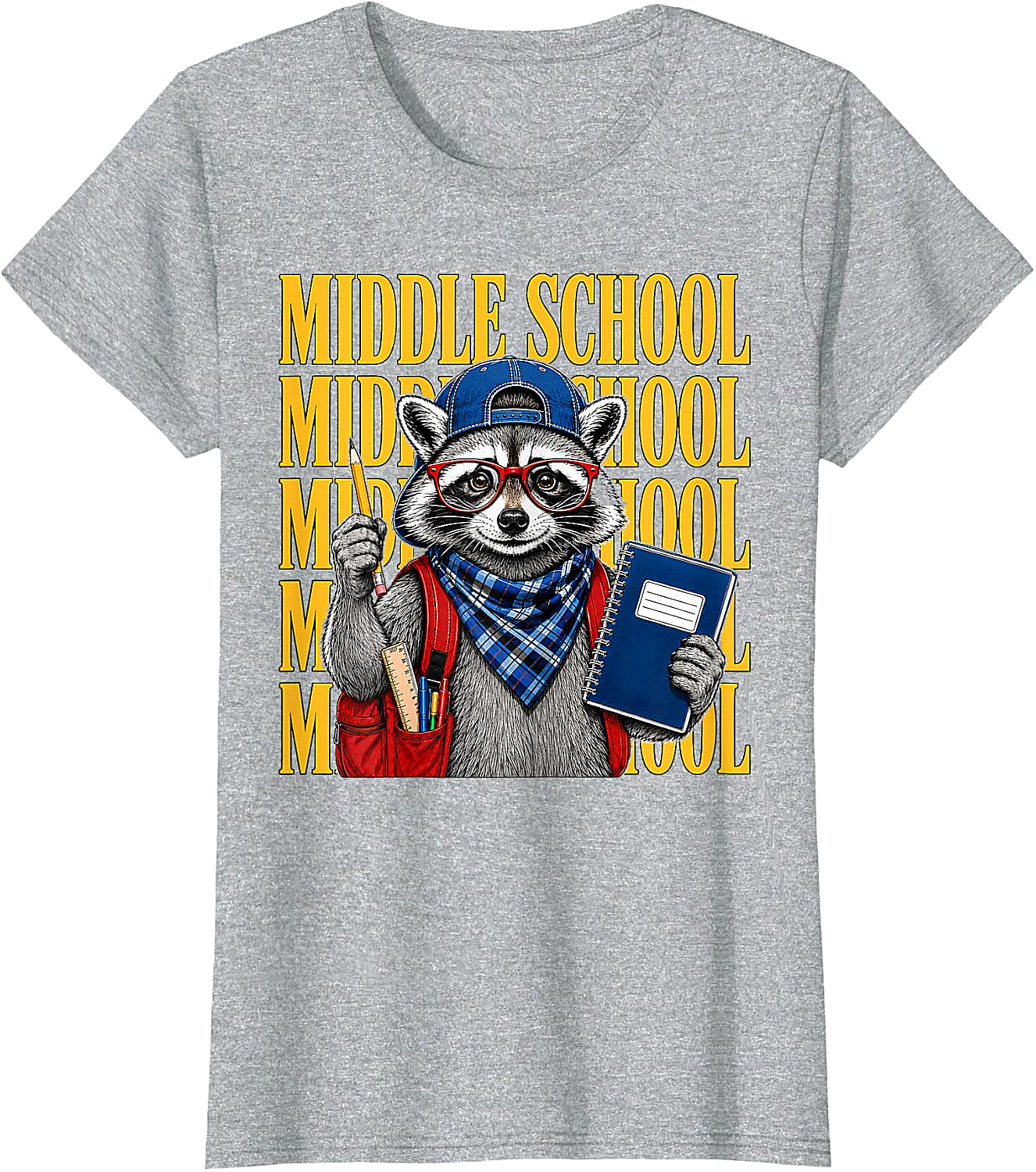 Middle School Raccoon Student Tee Back to School Gift