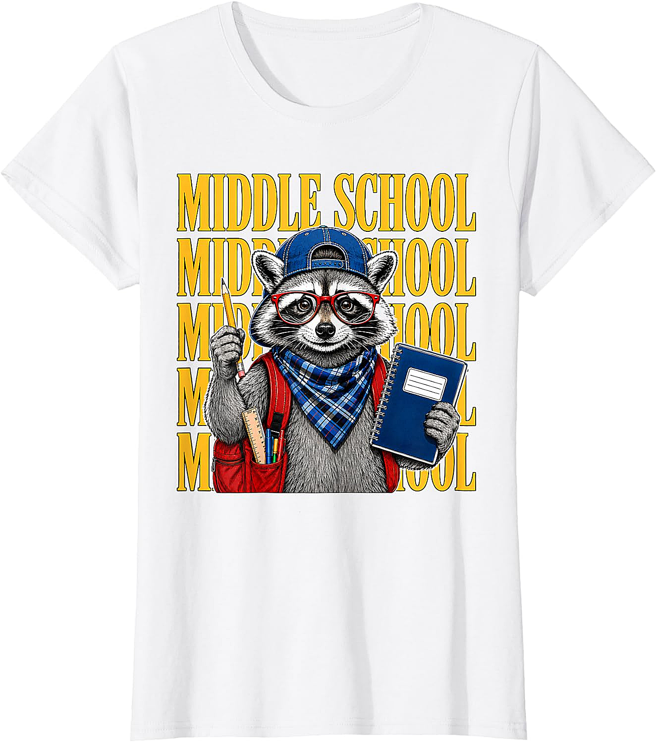 Middle School Raccoon Student Tee Back to School Gift