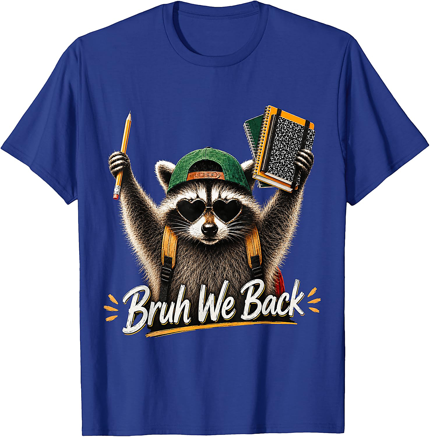 Funny Raccoon Back to School Bruh We Back T-Shirt