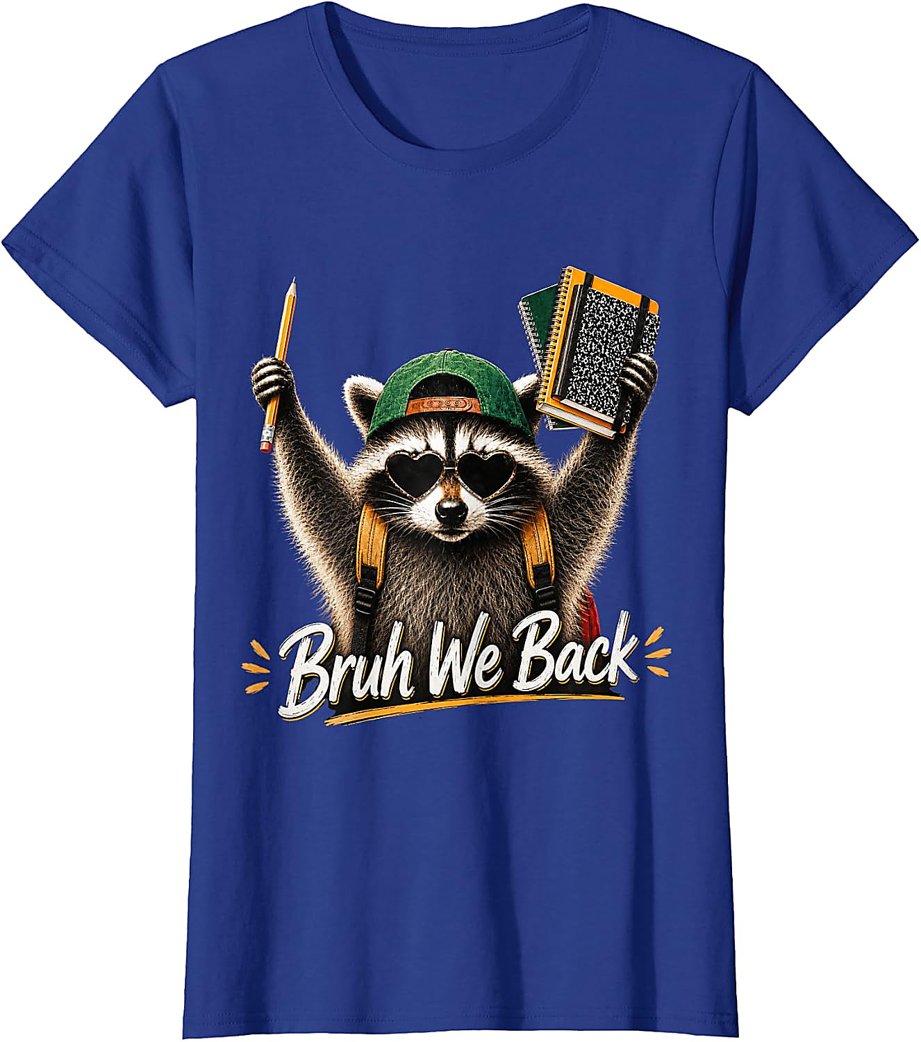 Funny Raccoon Back to School Bruh We Back T-Shirt