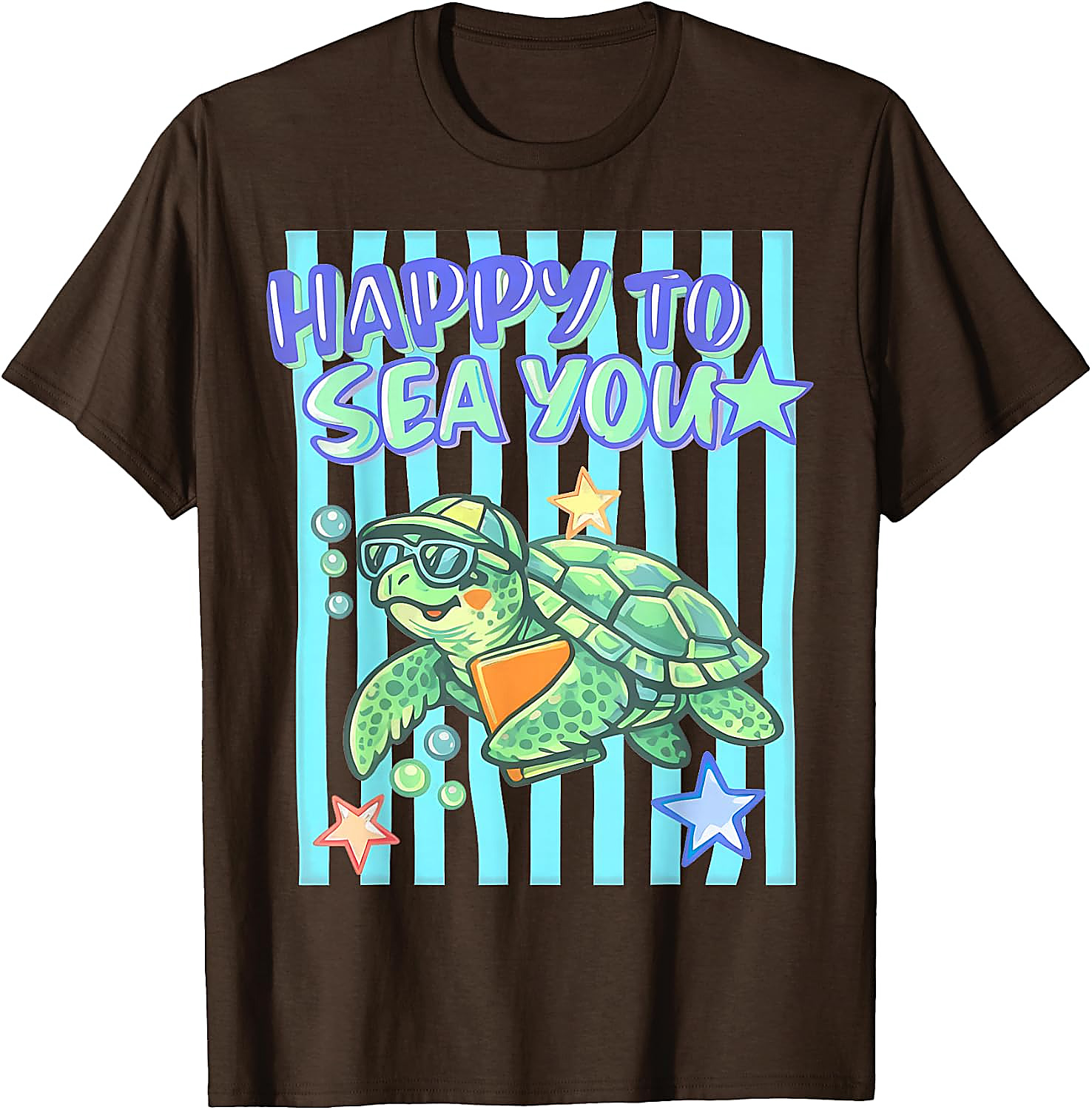 Happy to Sea You Turtle Teacher T-Shirt | Funny School Tee