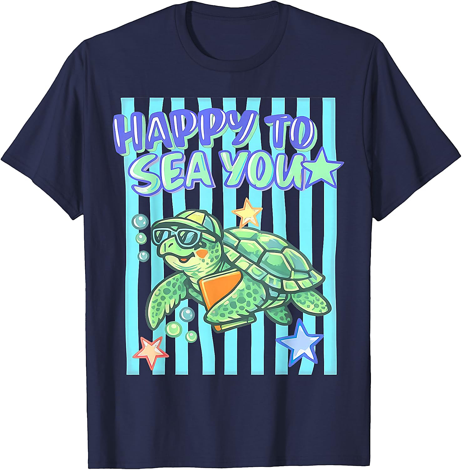 Happy to Sea You Turtle Teacher T-Shirt | Funny School Tee