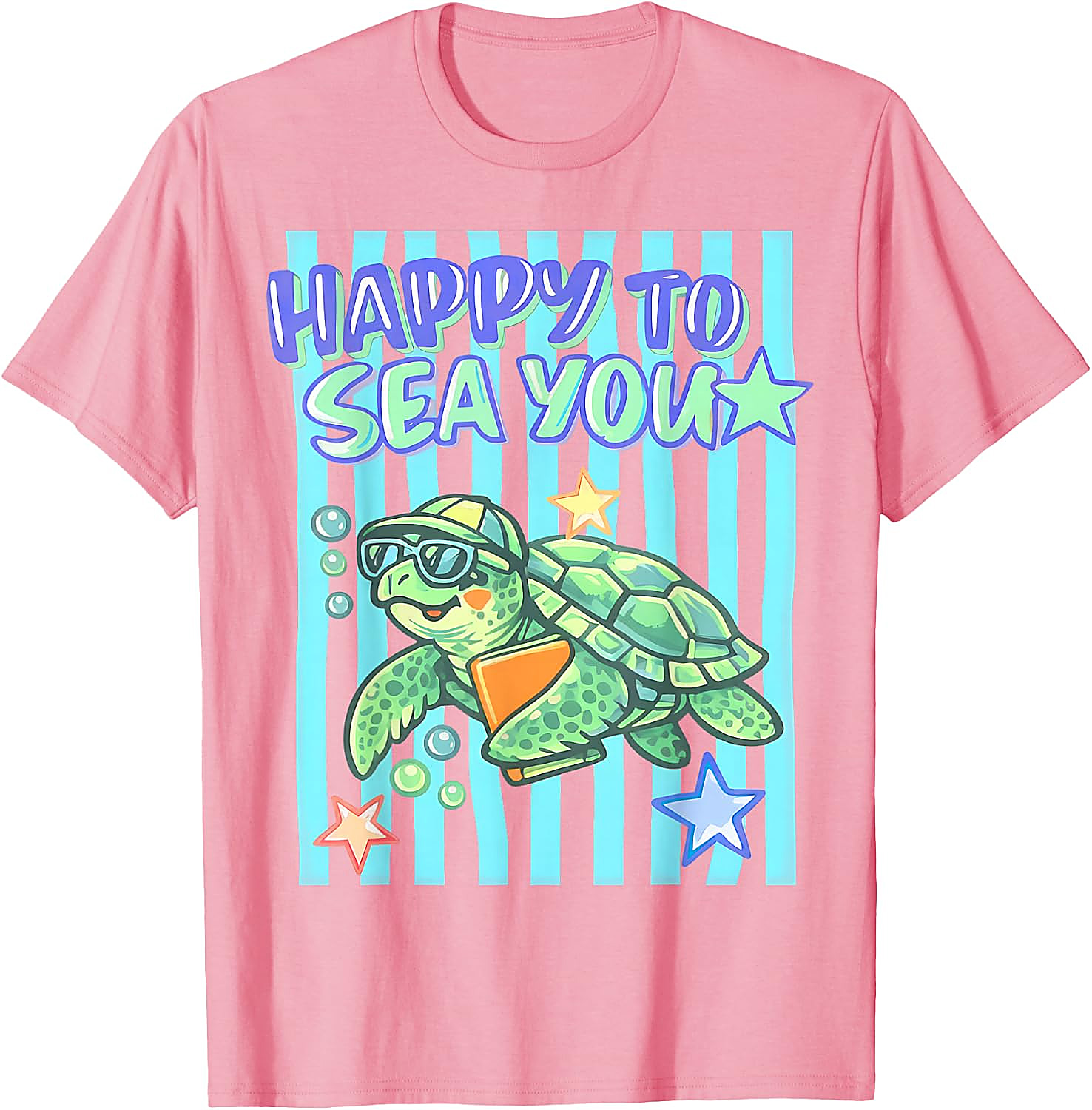 Happy to Sea You Turtle Teacher T-Shirt | Funny School Tee