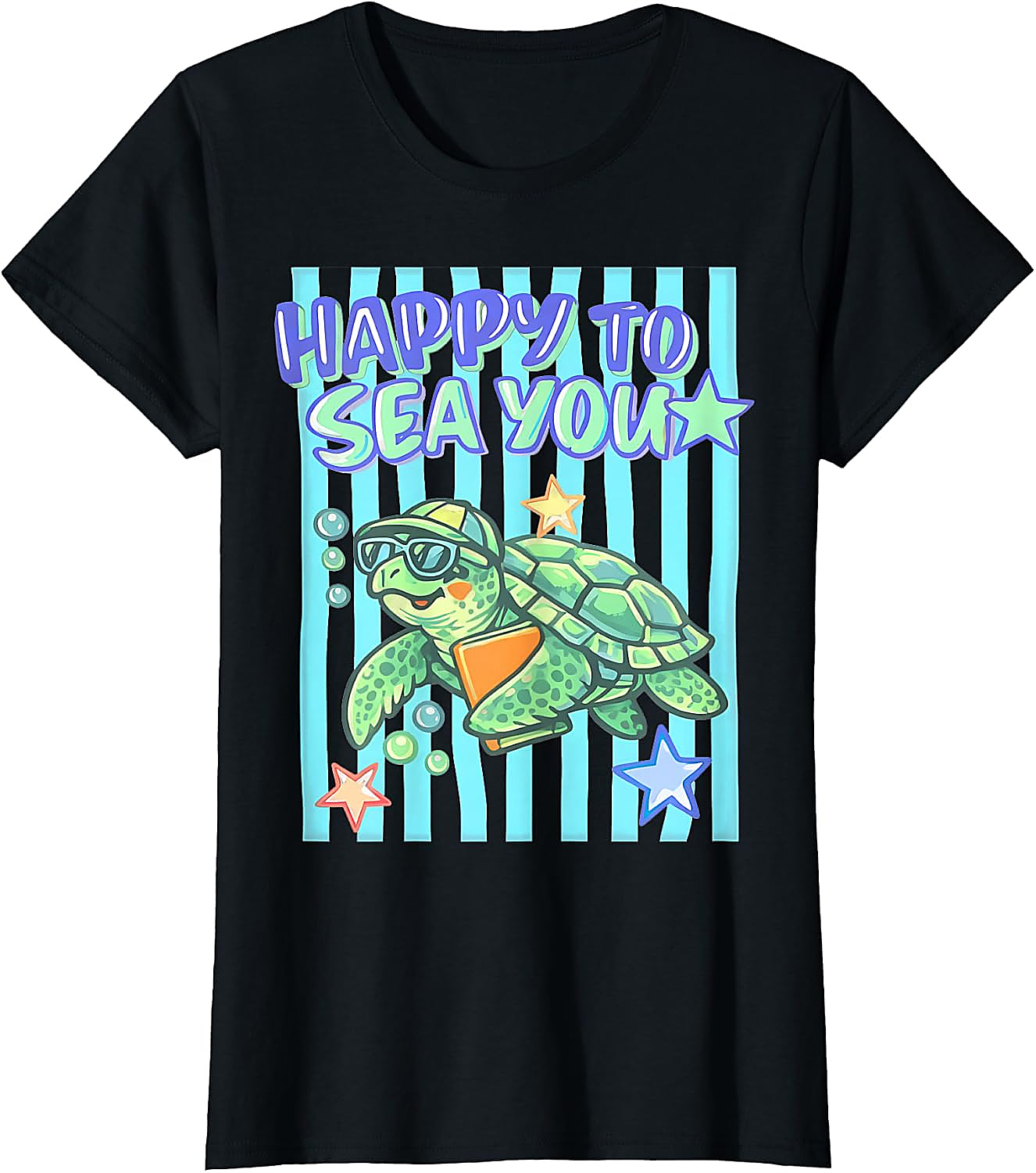 Happy to Sea You Turtle Teacher T-Shirt | Funny School Tee