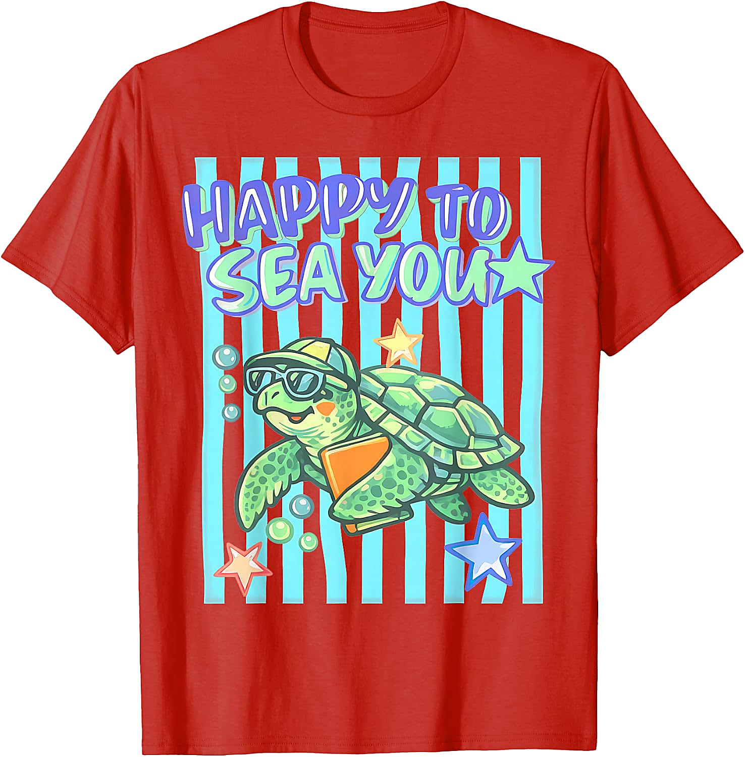 Happy to Sea You Turtle Teacher T-Shirt | Funny School Tee