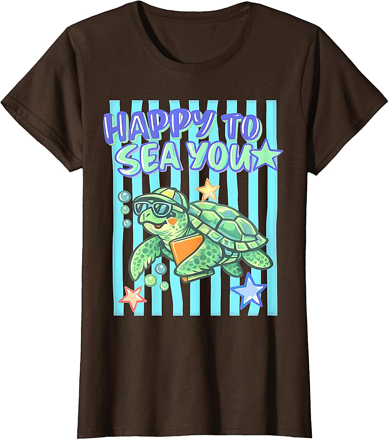 Happy to Sea You Turtle Teacher T-Shirt | Funny School Tee