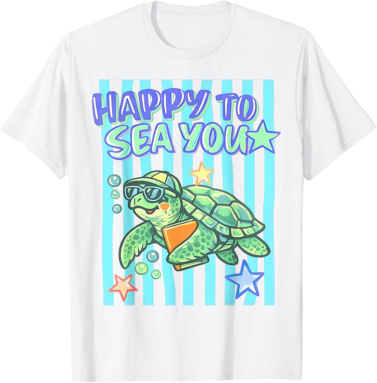 Happy to Sea You Turtle Teacher T-Shirt | Funny School Tee