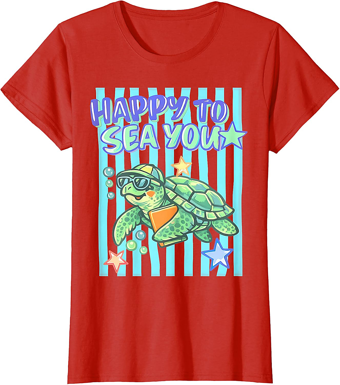 Happy to Sea You Turtle Teacher T-Shirt | Funny School Tee